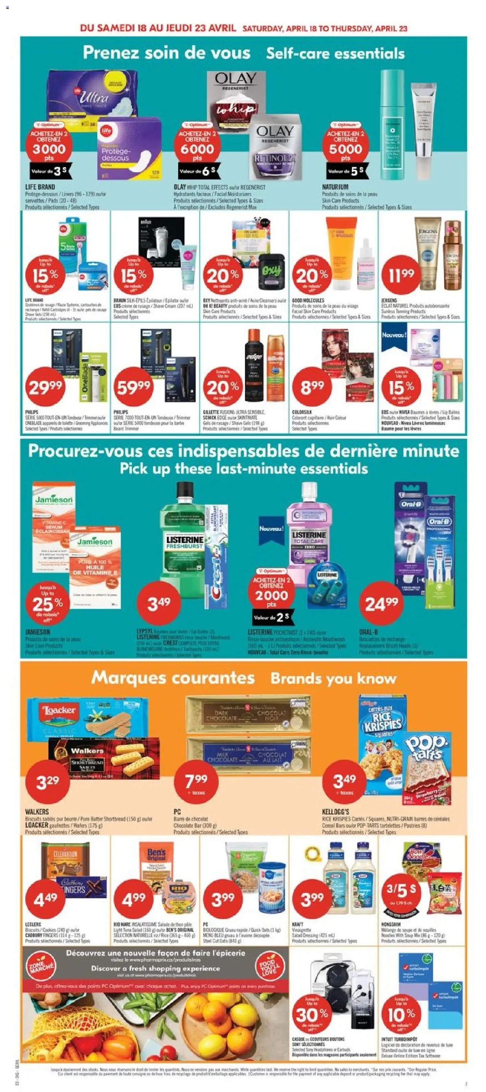 Pharmaprix flyer valid from 17.04.2026 | Page: 15 | Products: Noodles, Epilator, Milk, Butter