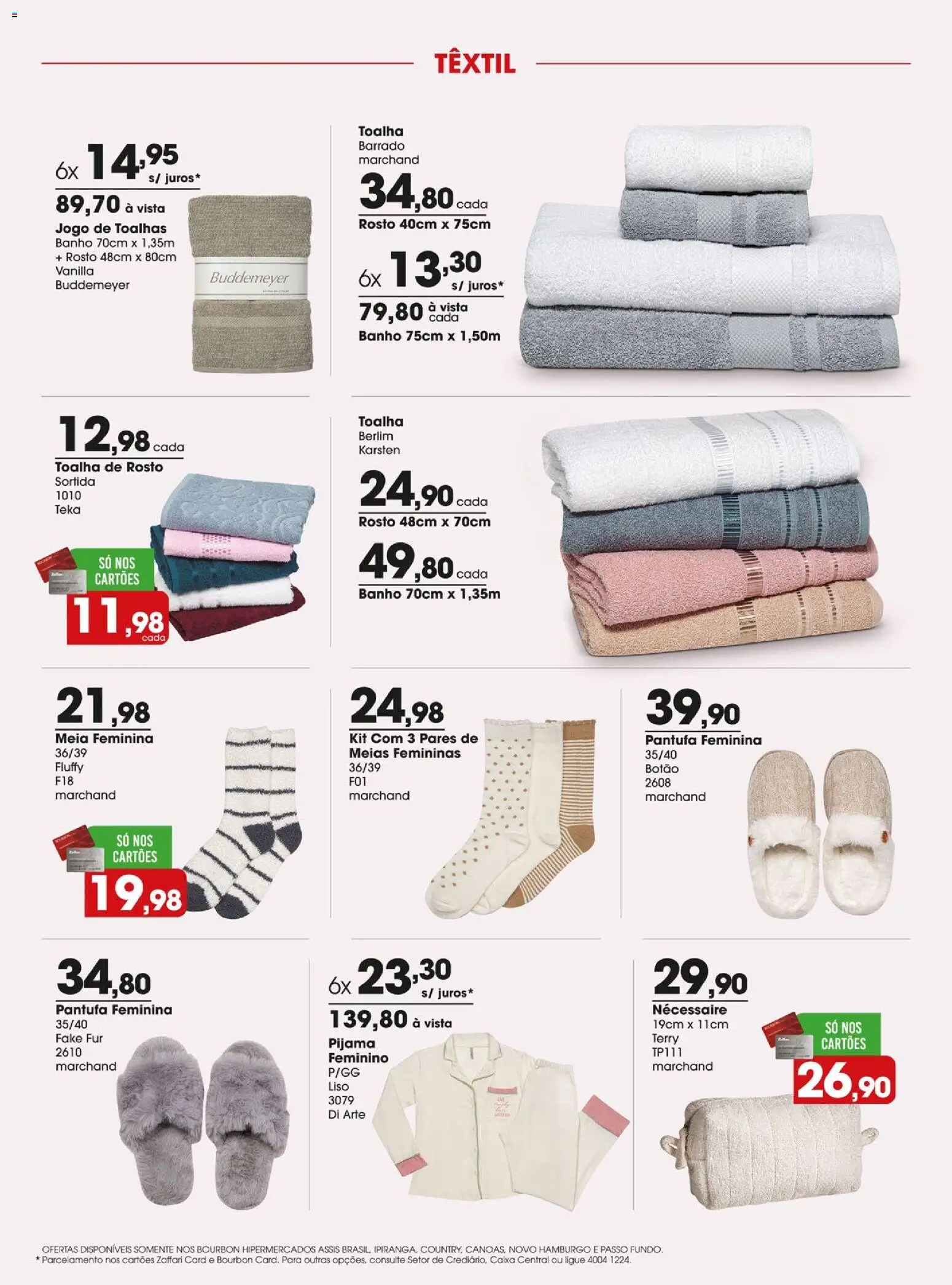 Zaffari Folheto - válido de 31/07/2026 | Página: 6 | Produtos: Necessaire, Caixa, Bourbon, Meias