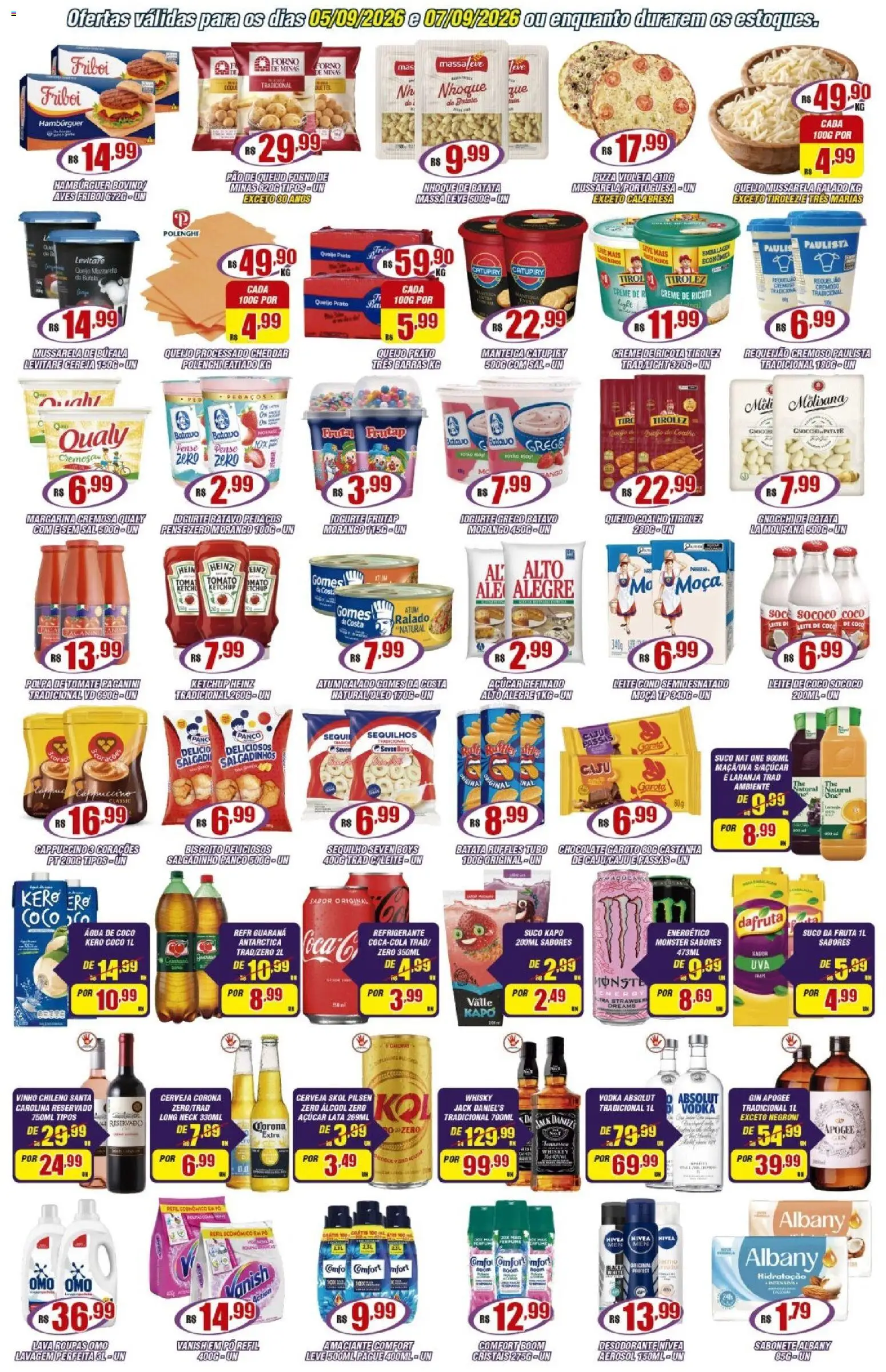 Violeta Supermercados Folheto - válido de 05/09/2026 | Página: 3 | Produtos: Biscoito, Queijo processado, Vanish, Mussarela