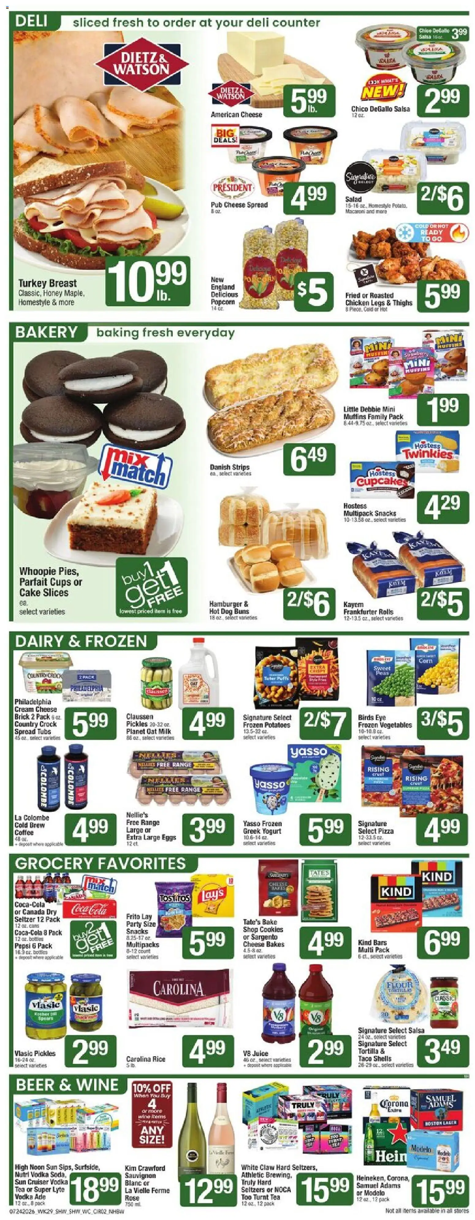 Shaw's Weekly Ad - NH - valid from 07/24/2026 | Page: 3 | Products: Cheese, Pizza, Beer, Rice