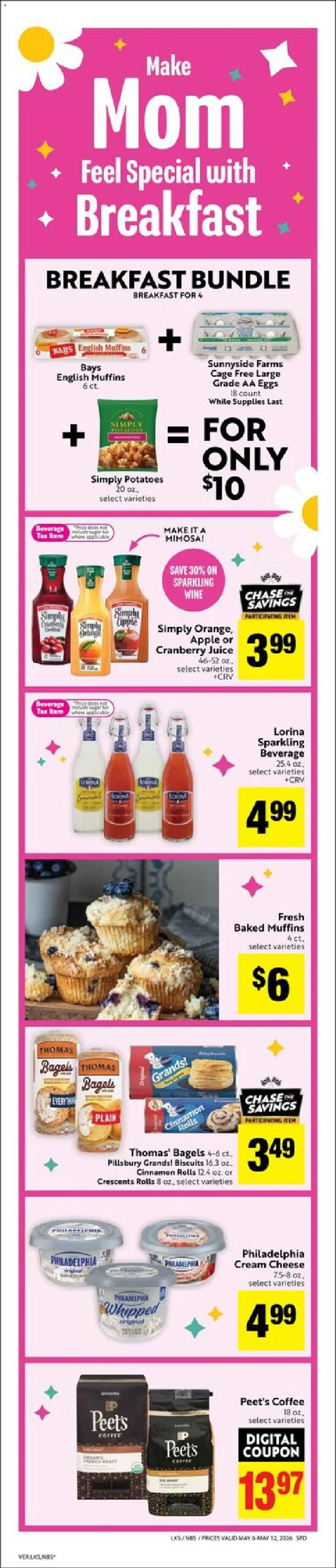 Lucky Supermarkets Weekly - CA - valid from 06.05.2026 | Page: 3 | Products: Cheese, Coffee, Wine, Potatoes