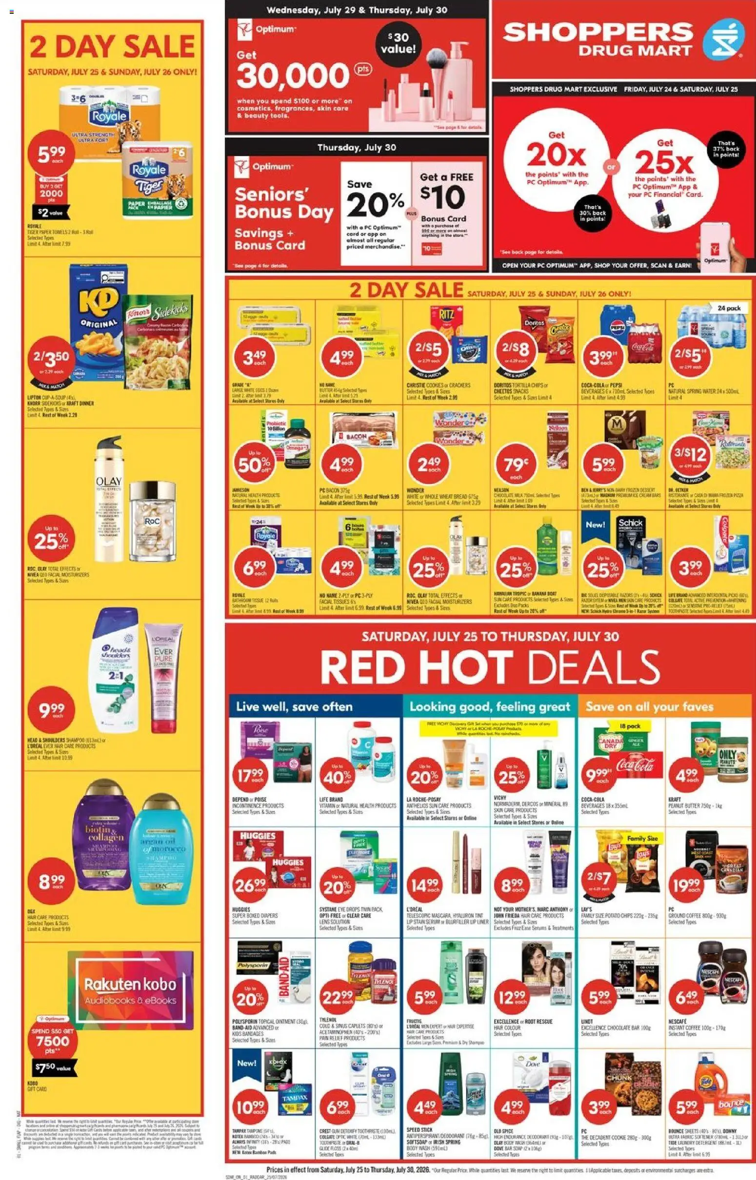 Shoppers flyer valid from Jul 24, 2026 | Page: 1 | Products: Ice cream, PC, Butter, Coffee