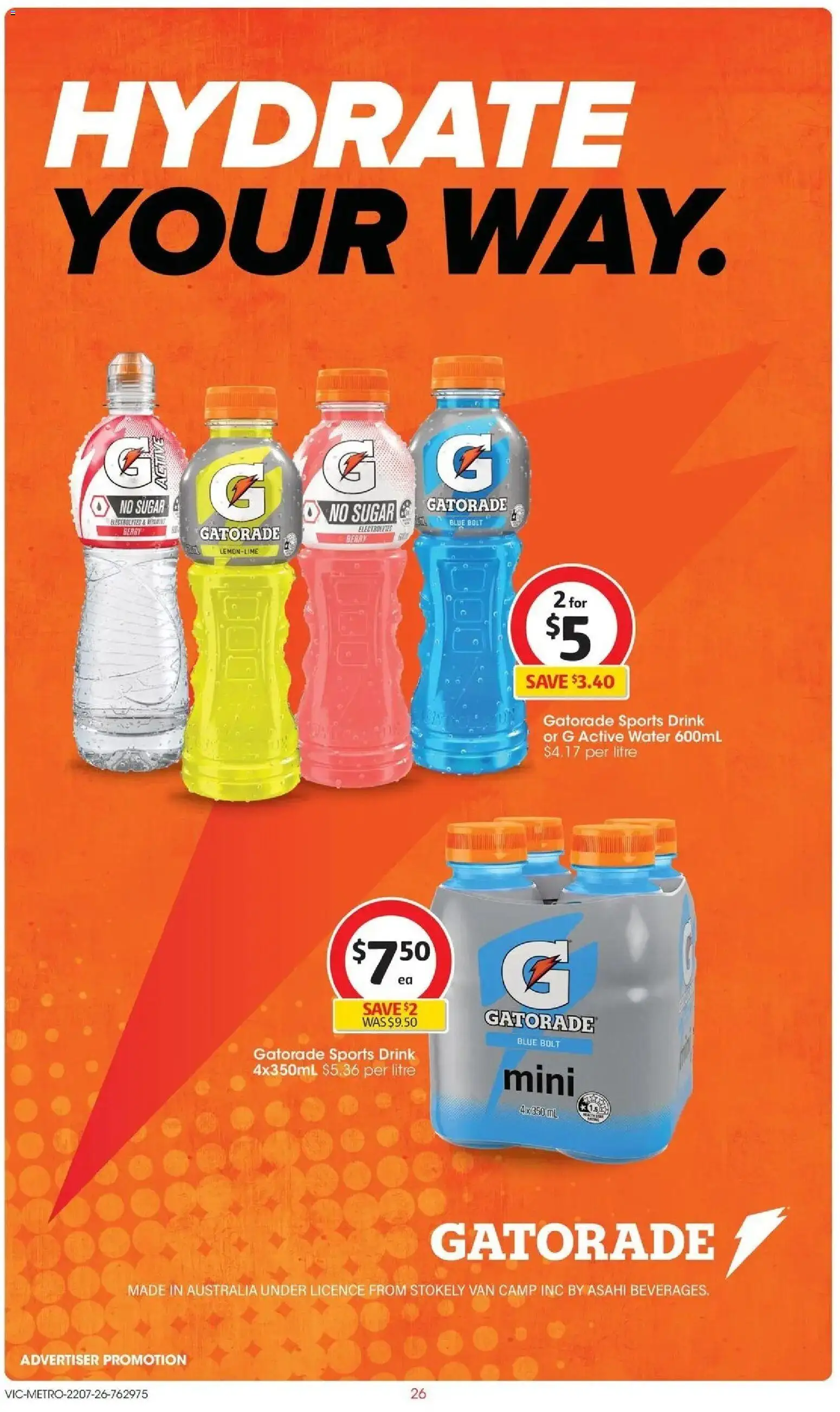 Coles catalogue - valid from 22/07/2026 | Page: 26 | Products: Water, Sugar