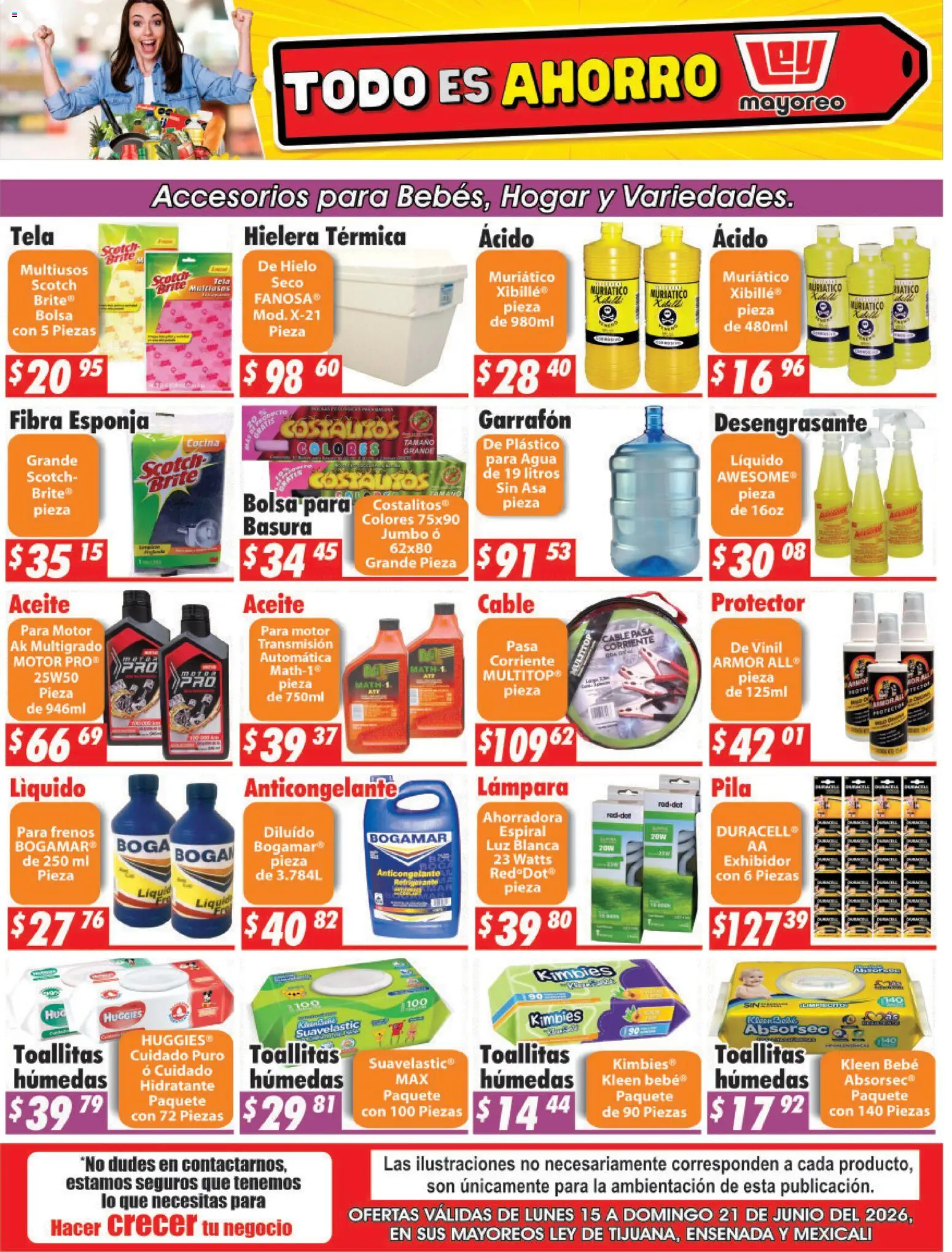 Nuevas ofertas de Casa Ley válidas en toda la República Mexicana desde el 15.06.2026. ¡Encuentra las mejores ofertas en Casa Ley folleto Frontera! | Página: 1 | Productos: Bolsa, Hielera, Desengrasante, Cocina