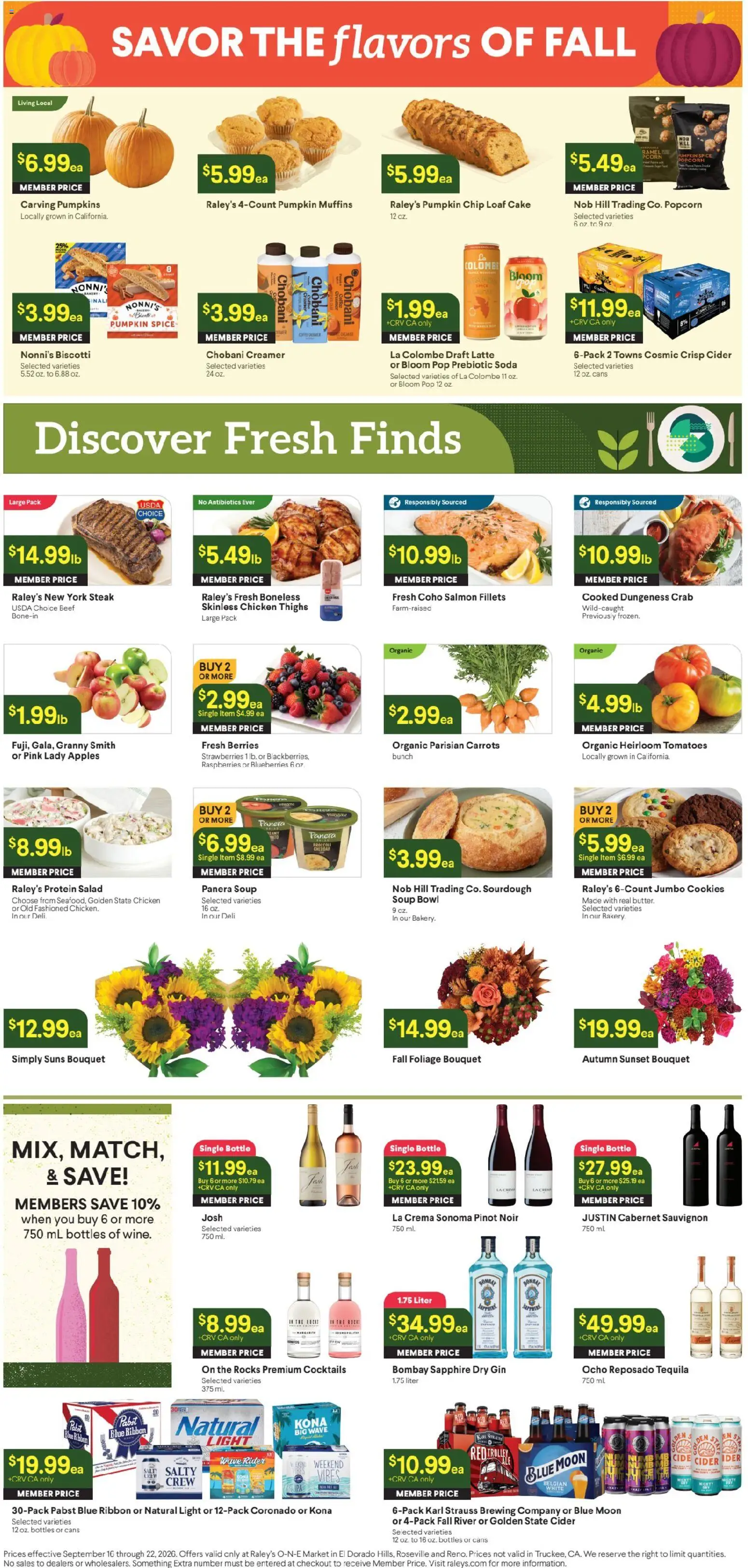 Raley's Ad - valid from 09/16/2026 | Page: 3 | Products: Berries, Popcorn, Chicken, Salt