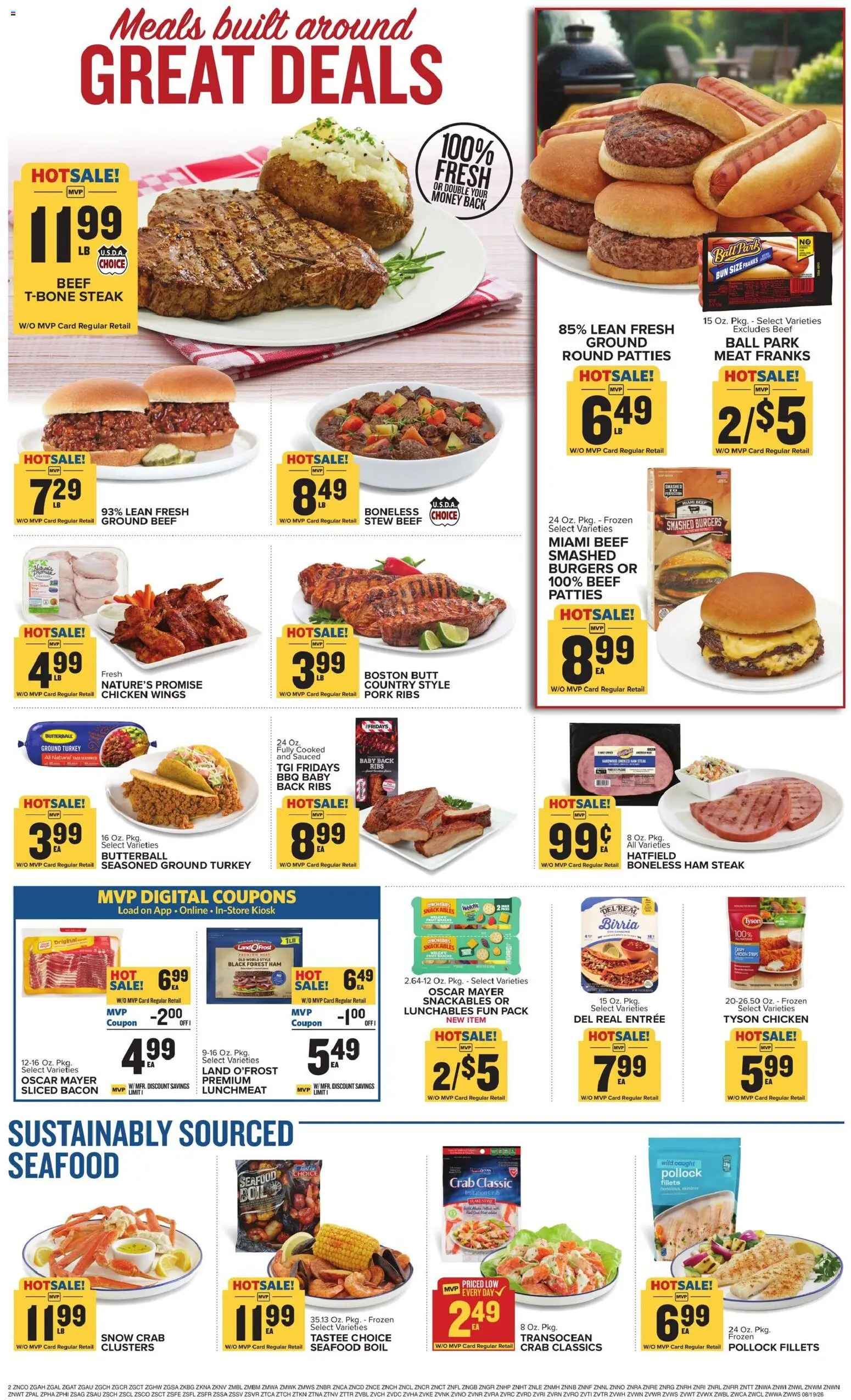 Food Lion Weekly Ad - valid from 08/19/2026 | Page: 4 | Products: Meat, Beef, Ground beef, Steak