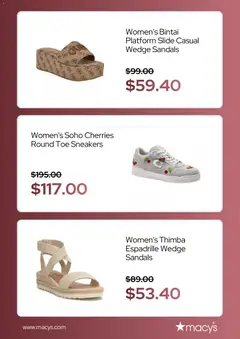 Preview of Macy's weekly ads valid from 07/01/2026 | Page: 4 | Products: Cherries, Sneakers, Sandals