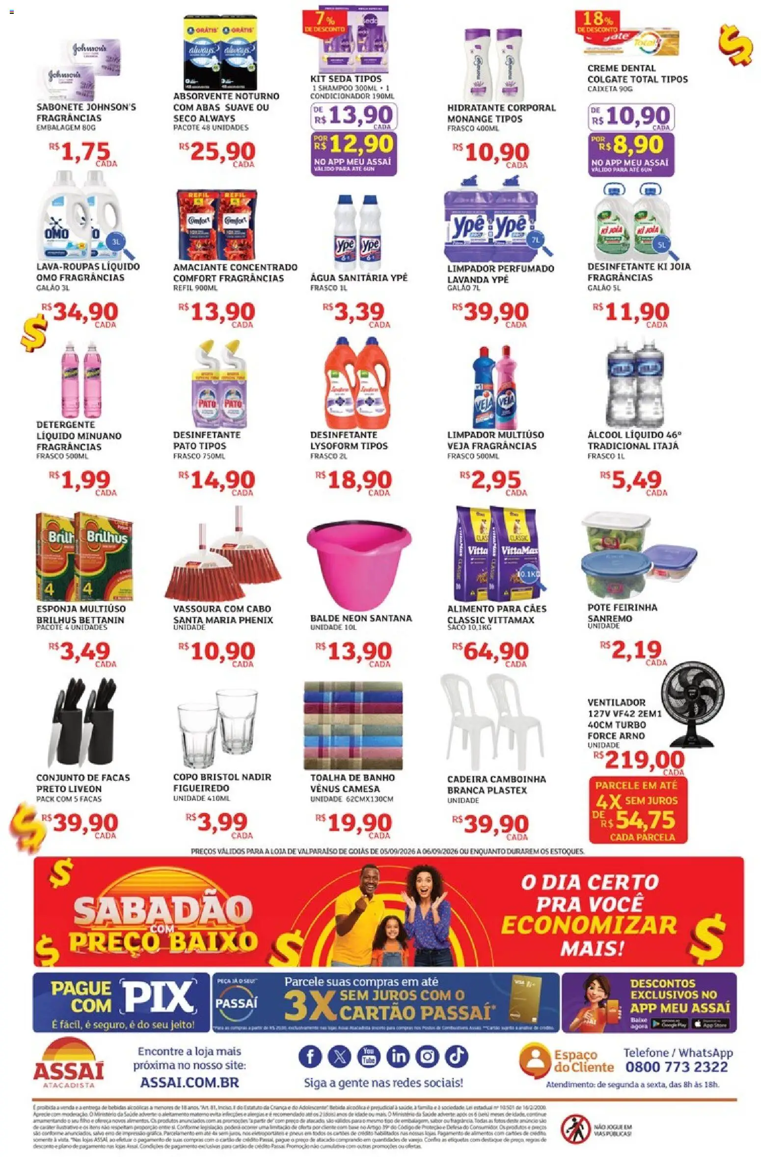 Assaí Atacadista Folheto - válido de 05/09/2026 | Página: 4 | Produtos: Toalha de banho, Sabonete, Pato, Balde
