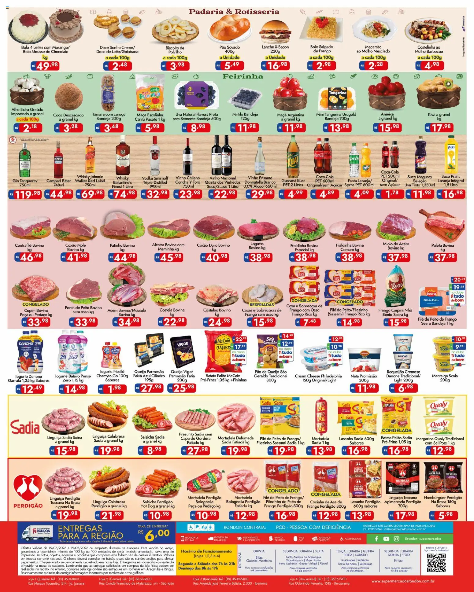 Supermercados Rondon Folheto - válido de 15.05.2026 | Página: 2 | Produtos: Acém, Manteiga, Presunto, Vinho