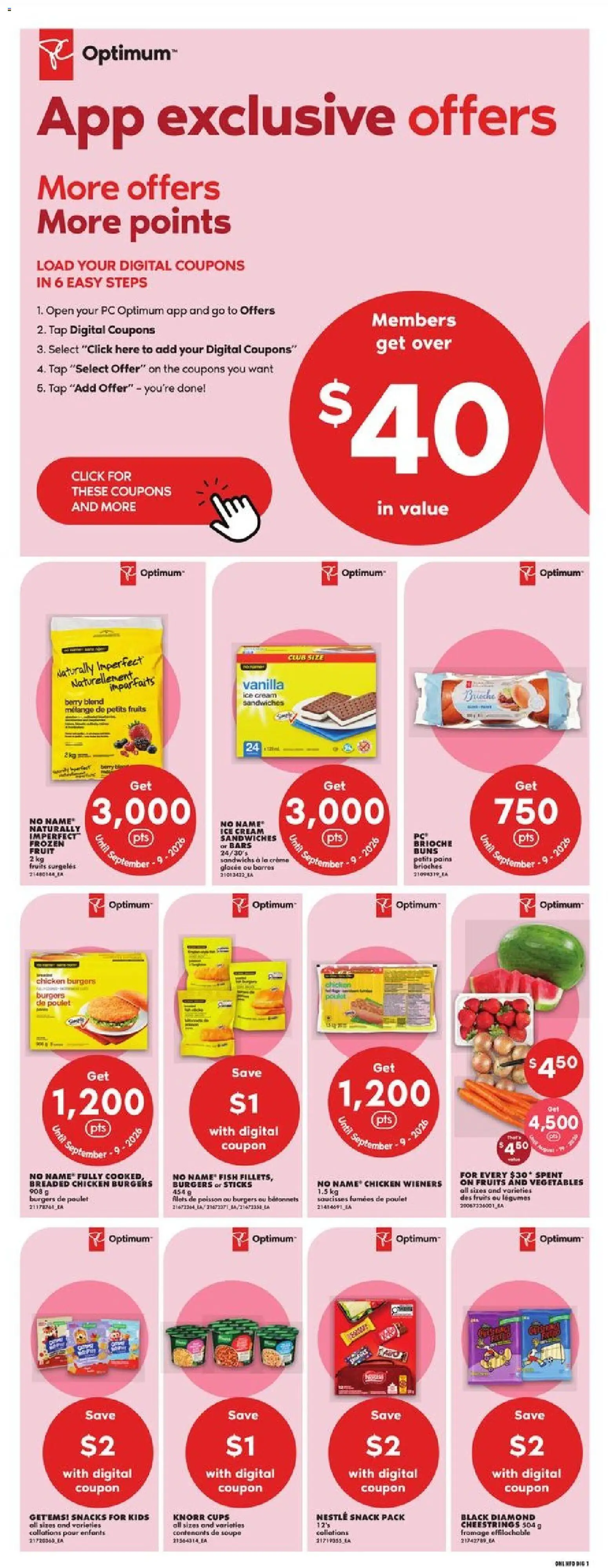 No Frills flyer valid from Aug 13, 2026 | Page: 9 | Products: Cream, Fruit, PC, Vanilla