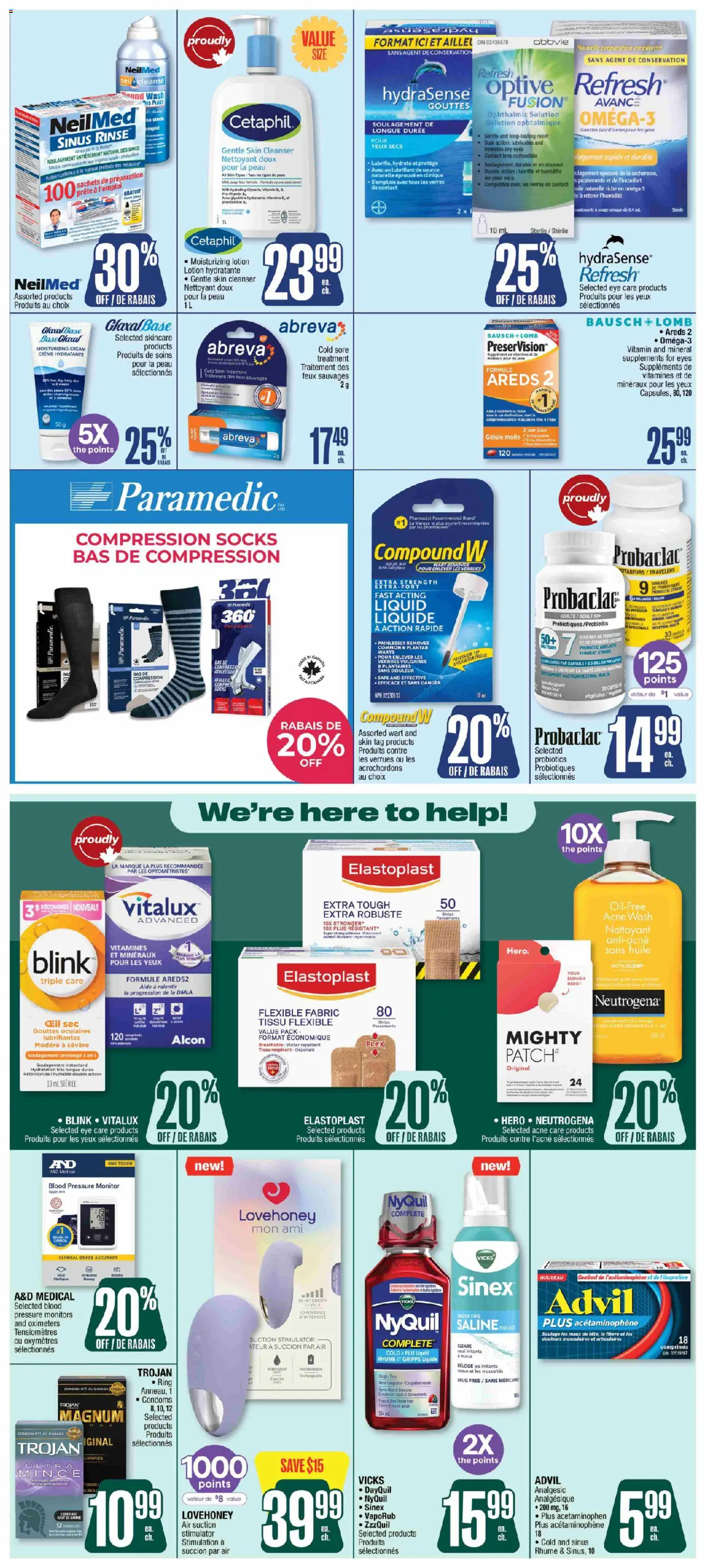 Jean Coutu flyer valid from Sep 17, 2026 | Page: 5 | Products: Monitor, Sachets, Capsules, Socks