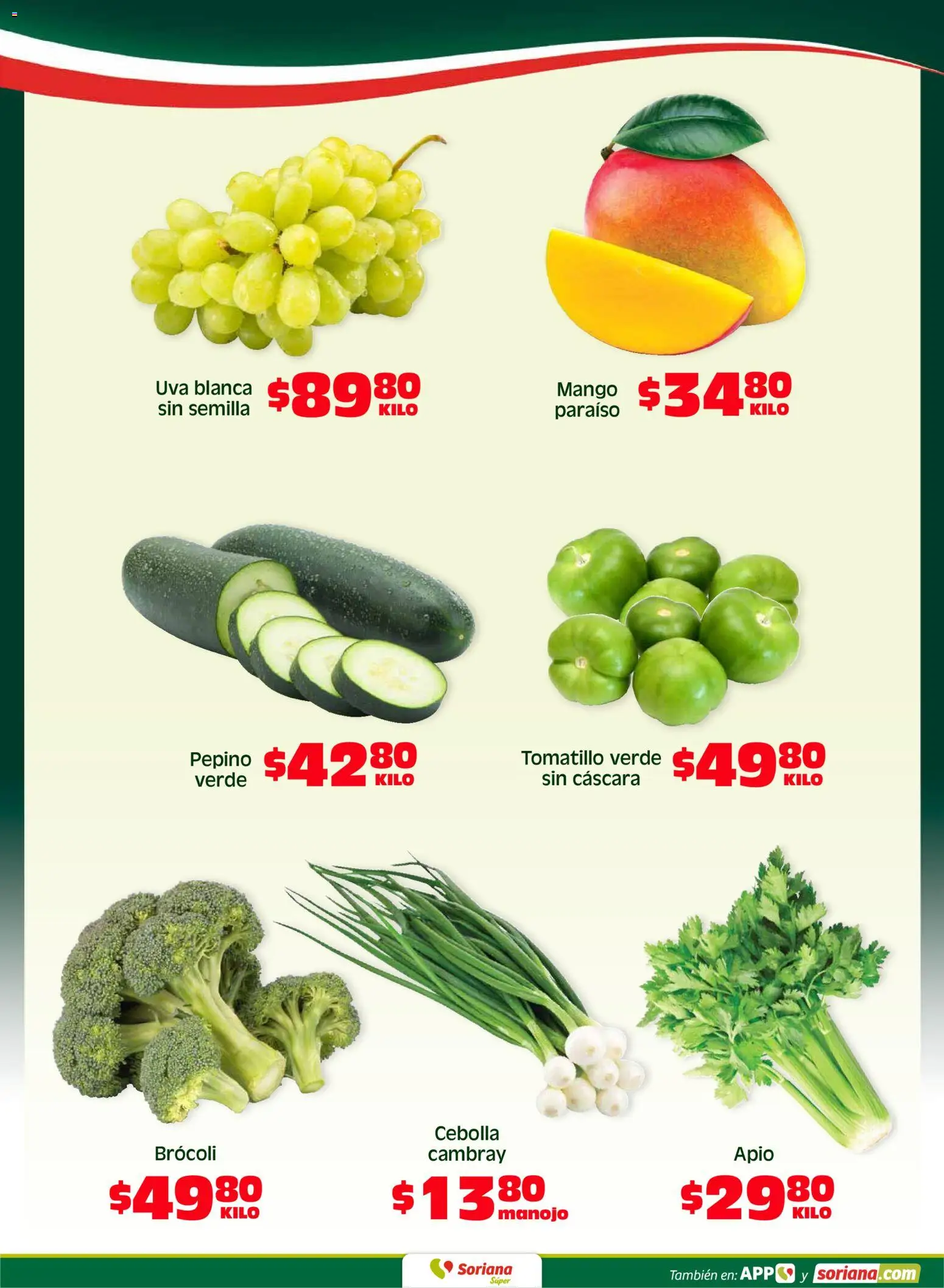 Nuevas ofertas de Soriana válidas en toda la República Mexicana desde el 08.05.2026. ¡Encuentra las mejores ofertas en Soriana Fin de Semana Súper: Nuevo León, Ciudad Victoria y Tampico! | Página: 2 | Productos: Cebolla, Brocoli, Apio, Mango