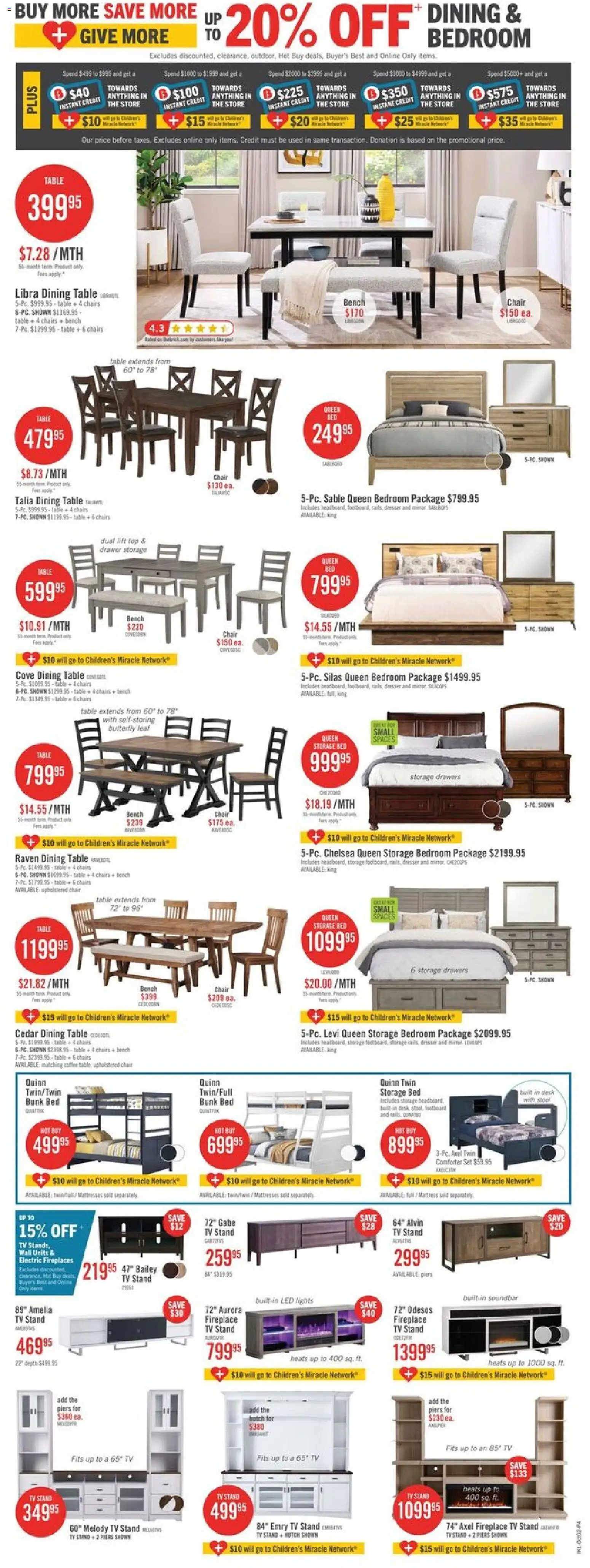 The Brick flyer valid from Sep 29, 2026 | Page: 9 | Products: Dresser, Mattress, Chair, Coffee