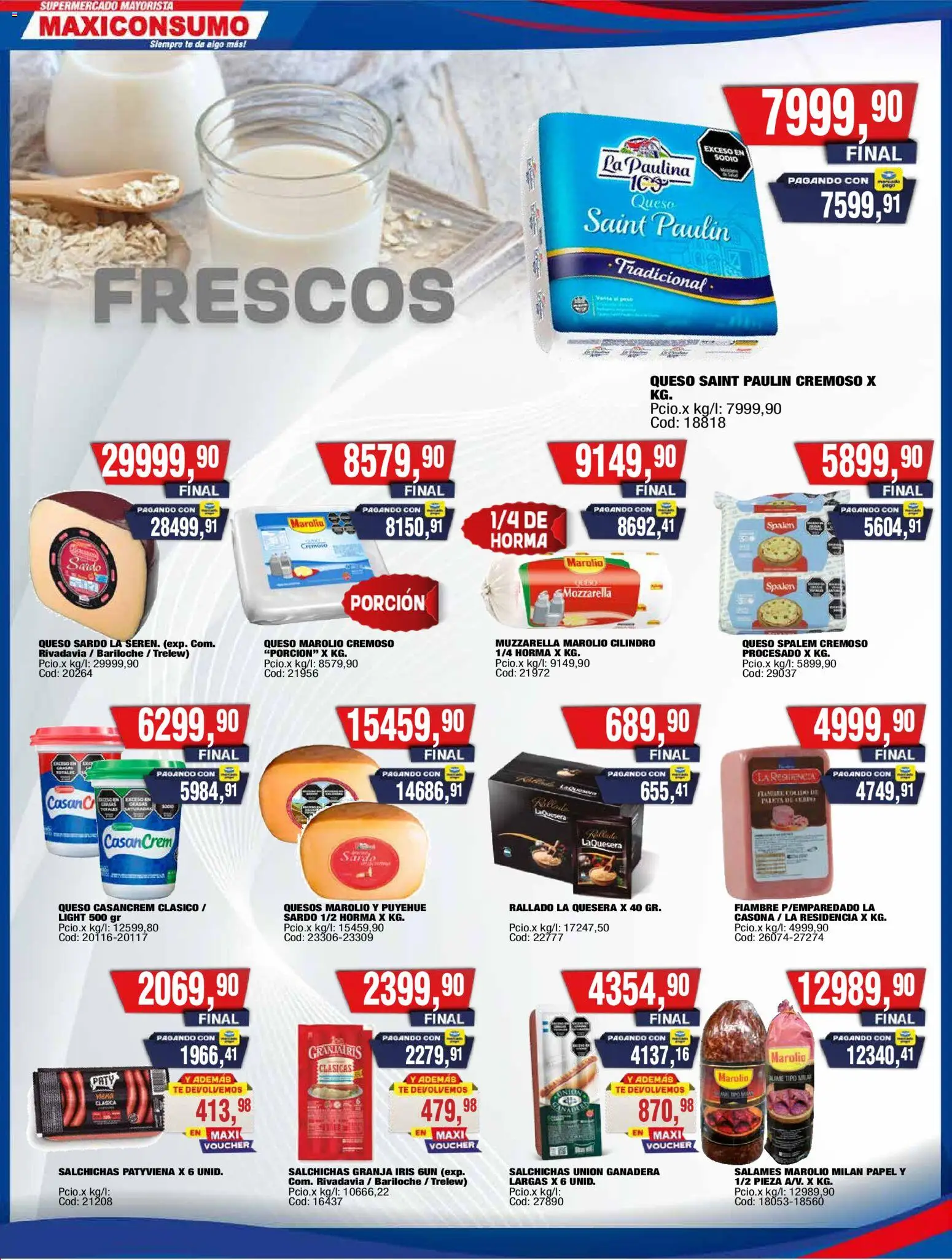 Maxiconsumo - Ofertas │ válido desde el 28/09/2026 | Página: 17 | Productos: Muzzarella, Queso, Té, Salchichas