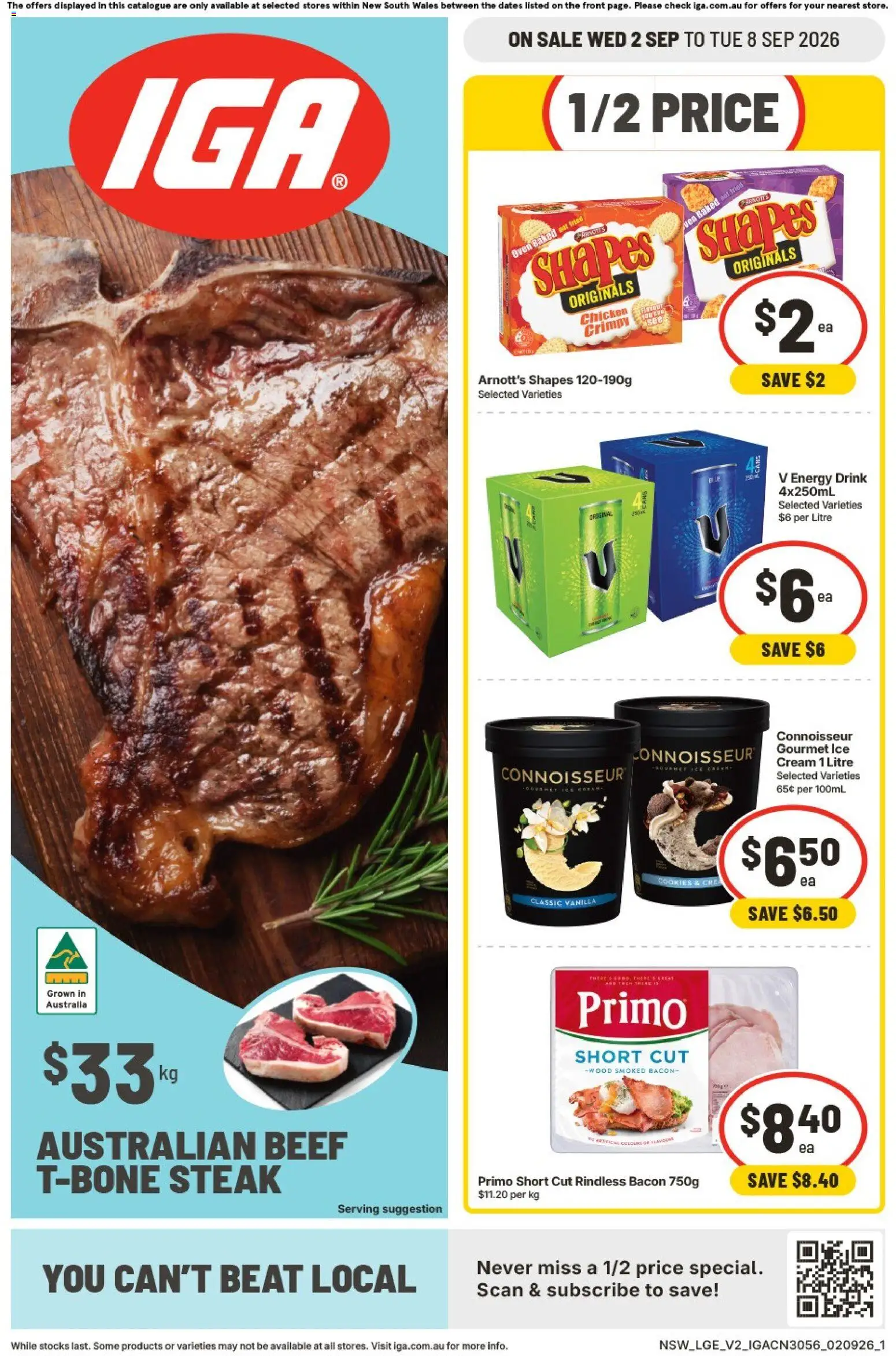 IGA catalogue - valid from 02/09/2026 | Page: 1 | Products: Beef, Steak, Ice, Cookies