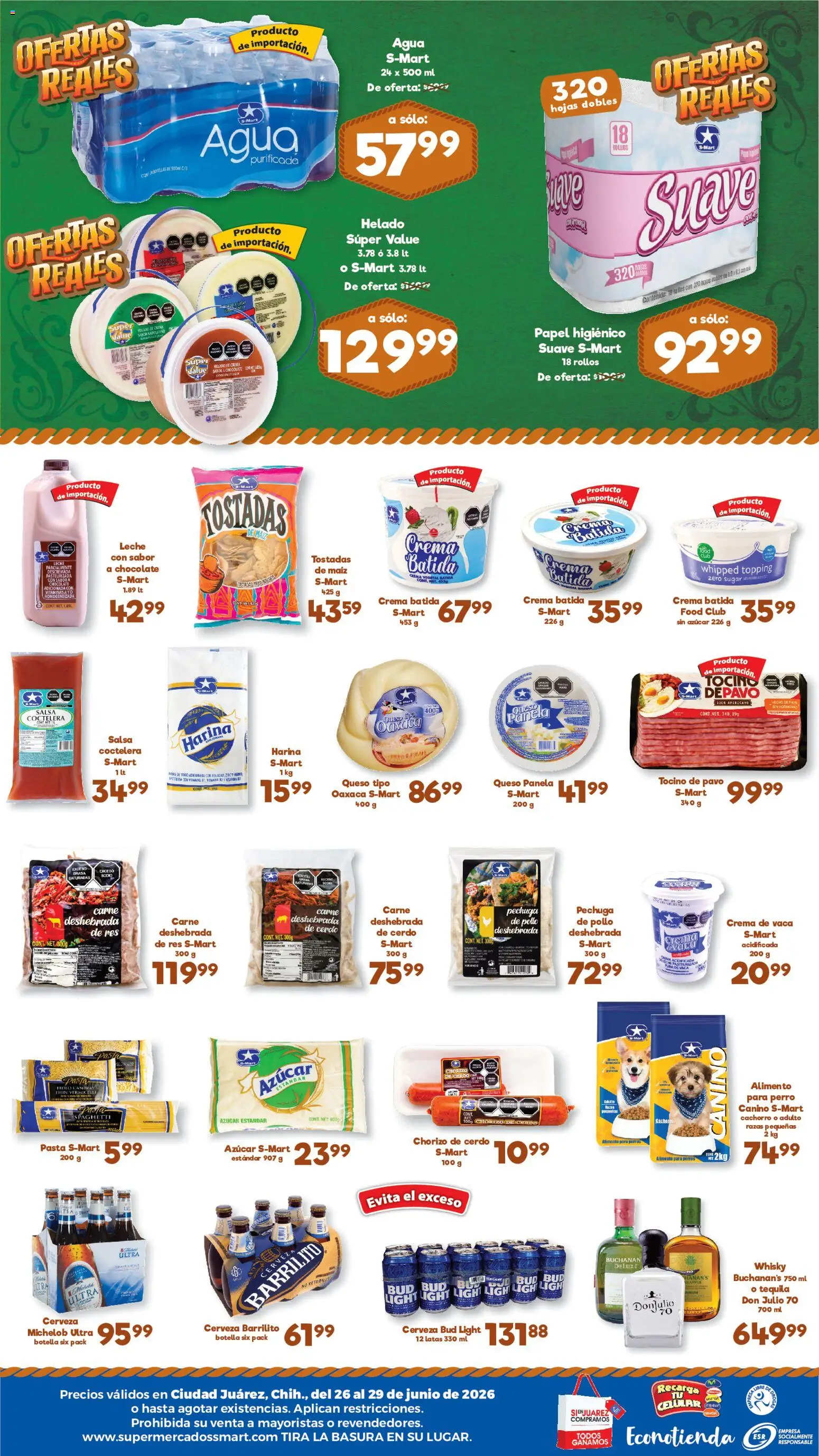 Nuevas ofertas de S-Mart válidas en toda la República Mexicana desde el 26/06/2026. ¡Encuentra las mejores ofertas en S-Mart folleto Ofertas de feria Juárez! | Página: 2