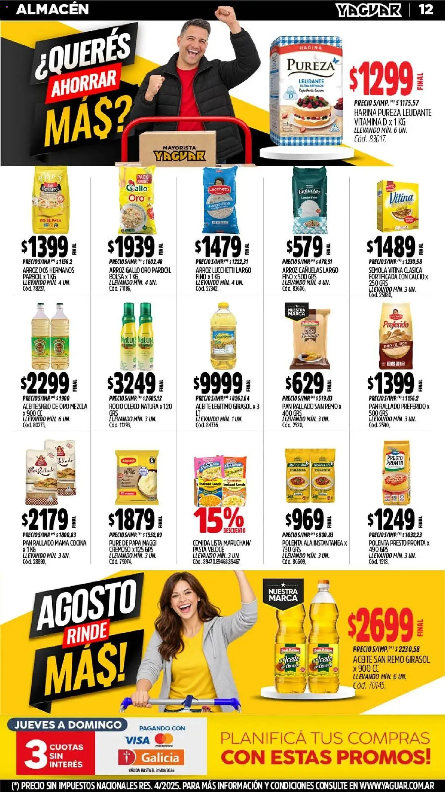 Yaguar - Oferta Semanal General Roca │ válido desde el 17/07/2026 | Página: 14 | Productos: Harina, Sémola, Pan, Puré