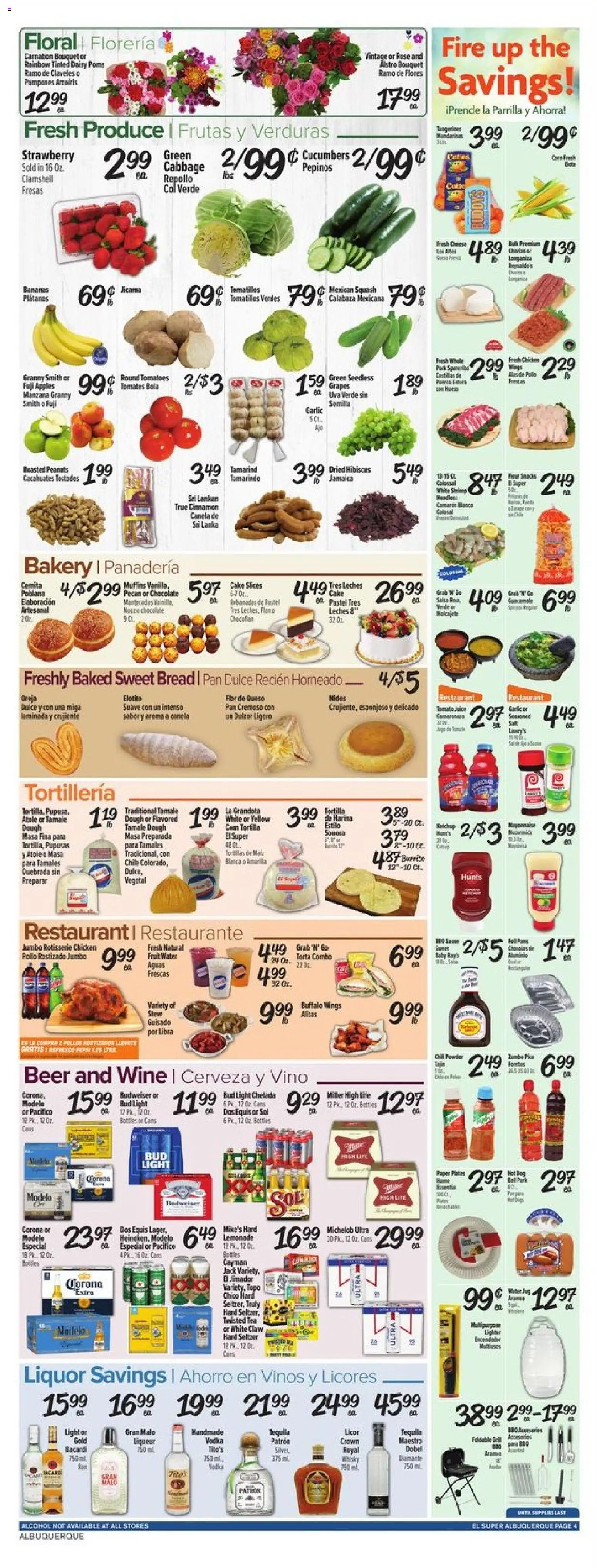 El Super Weekly Ad - NM - valid from 27.05.2026 | Page: 4 | Products: Pan, Bananas, Sauce, Cabbage