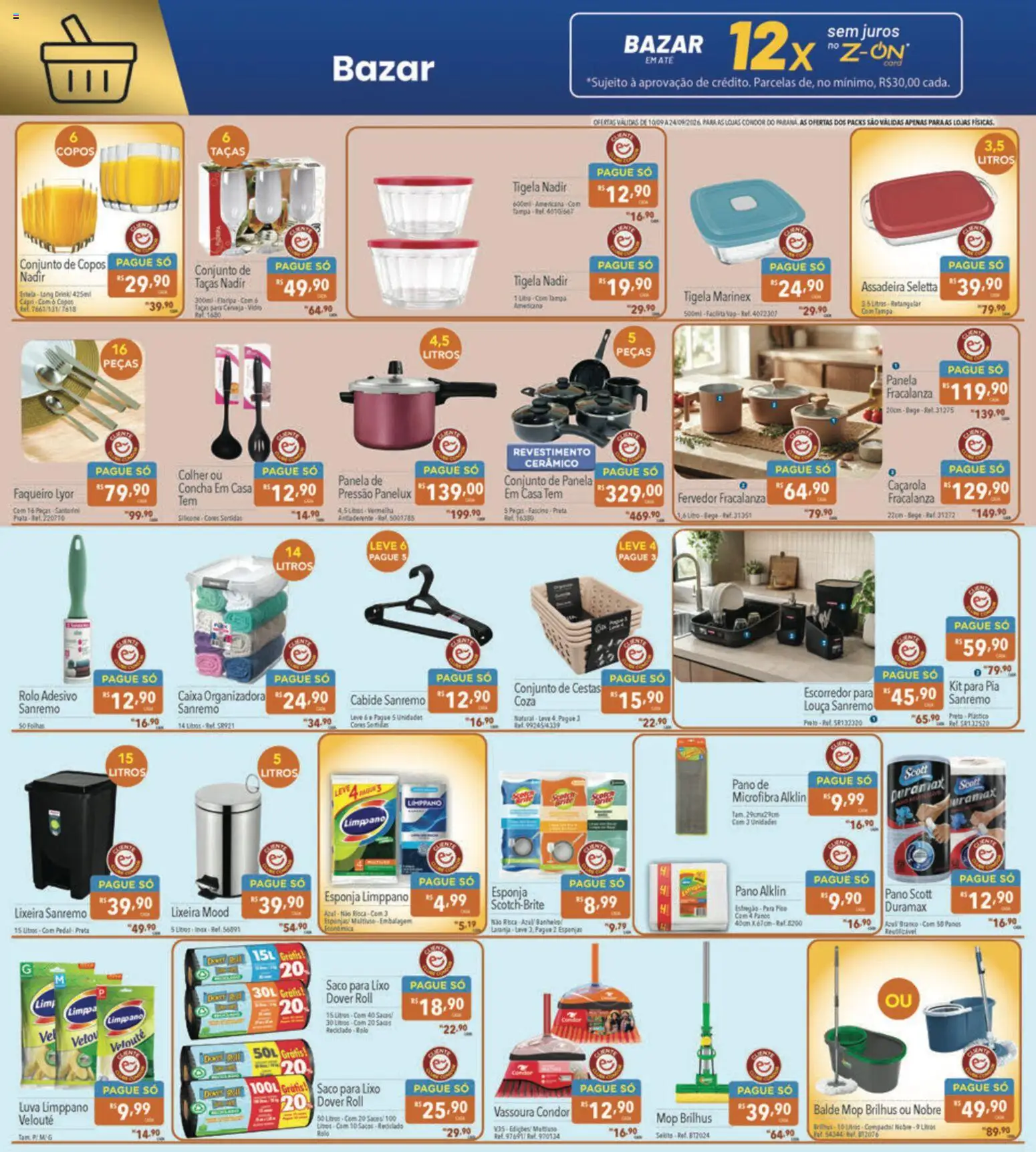 Supermercados Condor Folheto - válido de 10/09/2026 | Página: 26 | Produtos: Mop, Rolo, Assadeira, Tigela