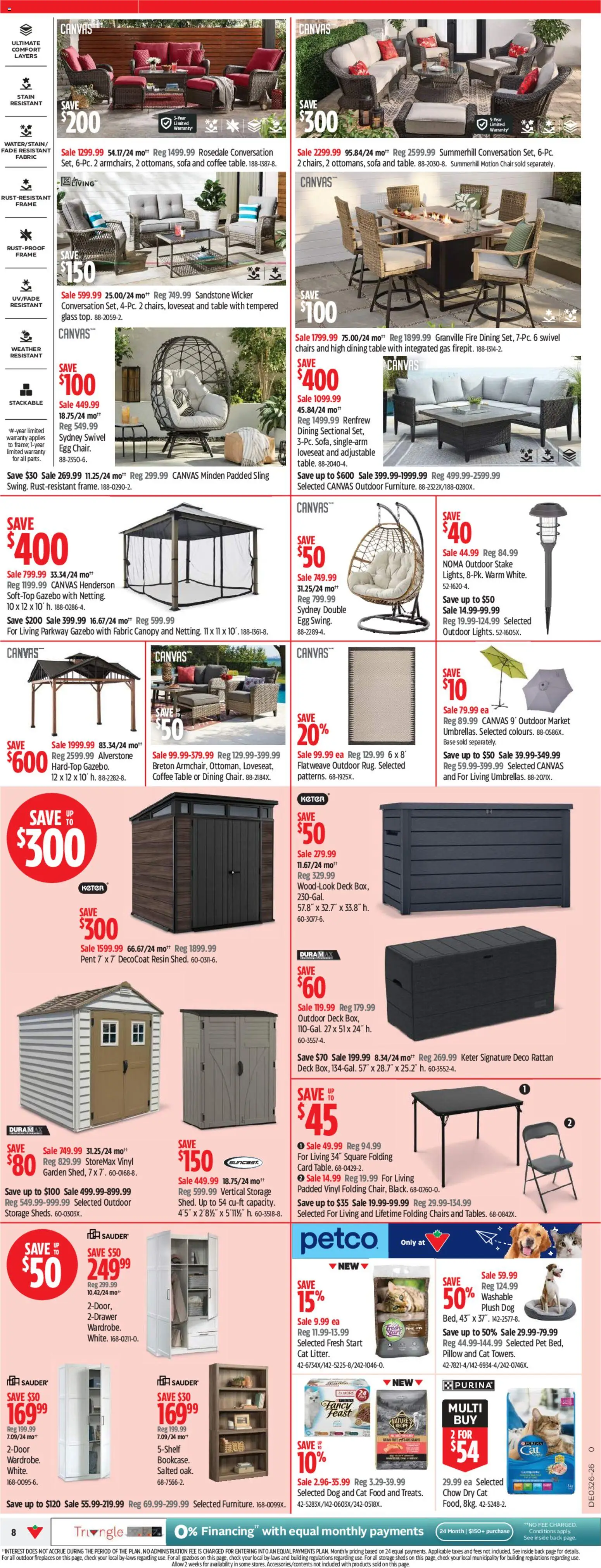 Canadian Tire flyer valid from Jun 25, 2026 | Page: 8 | Products: Pillow, Sofa, Chair, Coffee