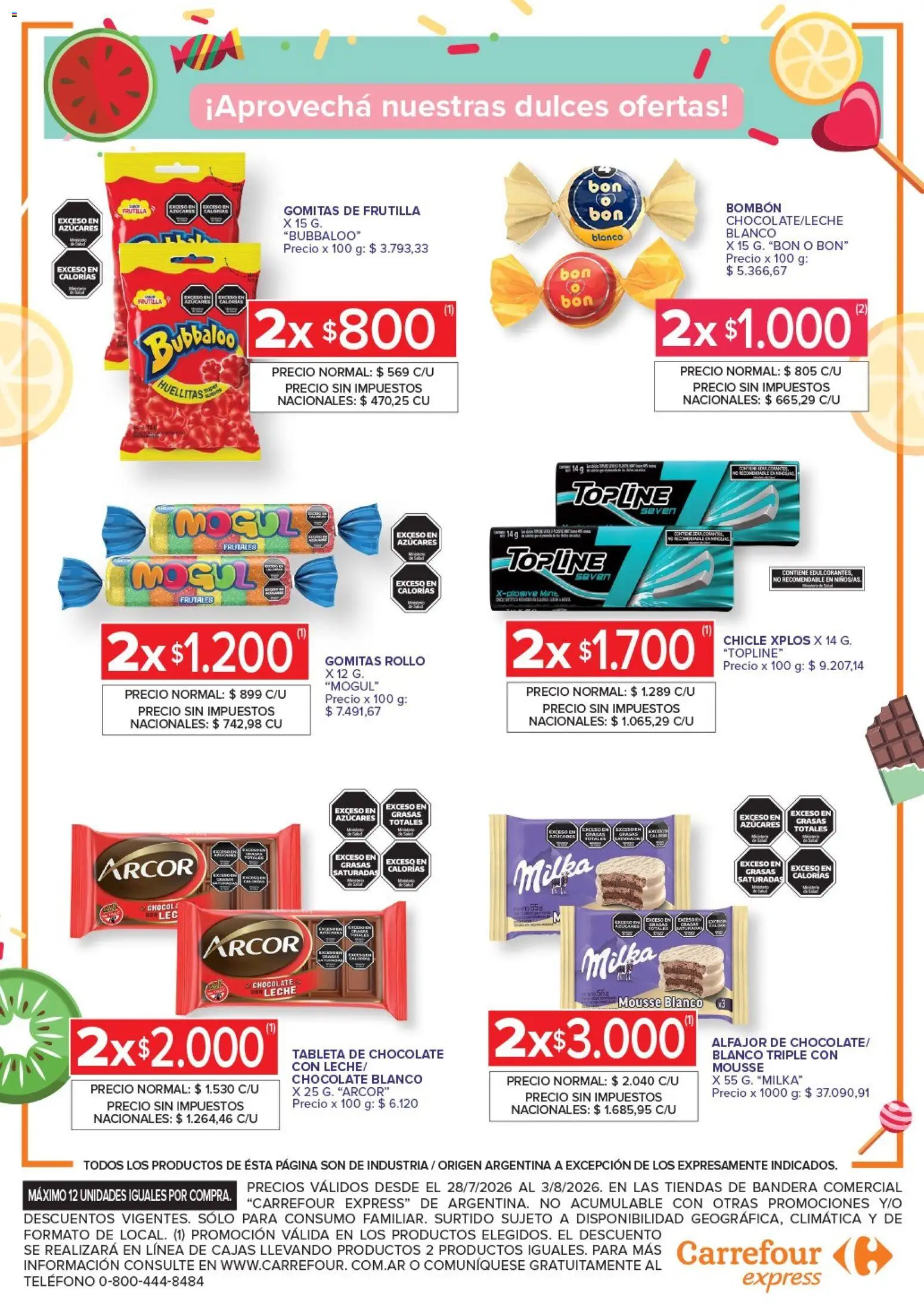 Carrefour Express ofertas │ válido desde el 28/07/2026 | Página: 5 | Productos: Teléfono, Mousse, Chocolate, Alfajor