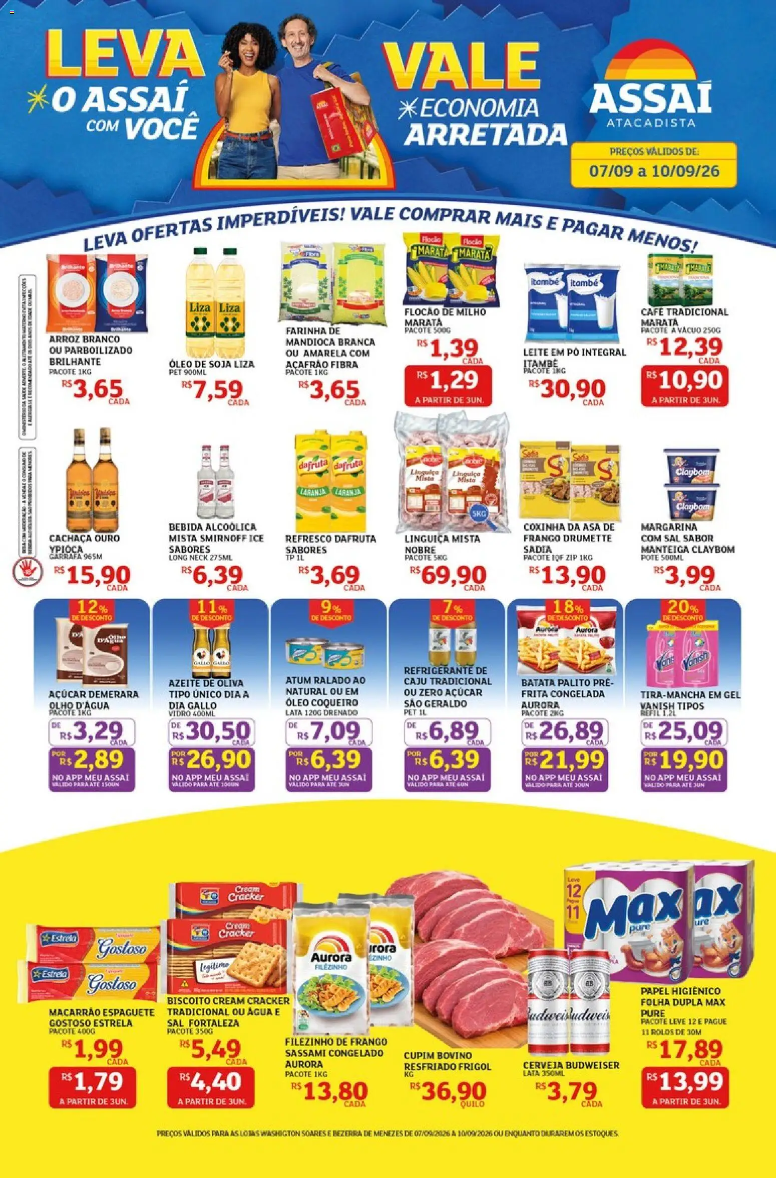 Assaí Atacadista Folheto - válido de 07/09/2026 | Página: 1 | Produtos: Azeite de oliva, Milho, Margarina, Leite em pó