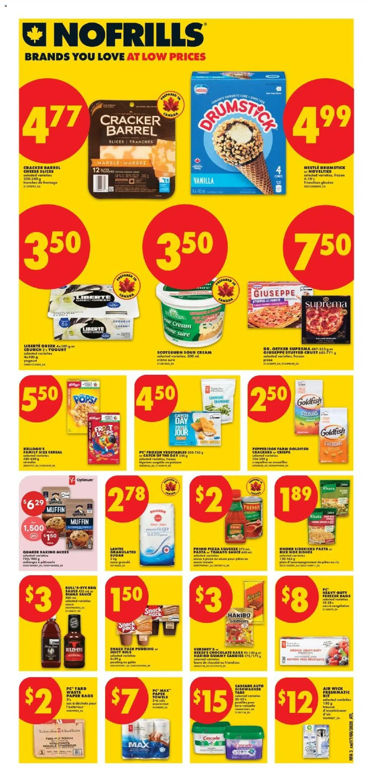 No Frills flyer valid from Aug 20, 2026 | Page: 4 | Products: Rice, Dishwasher, Crackers, Yogurt