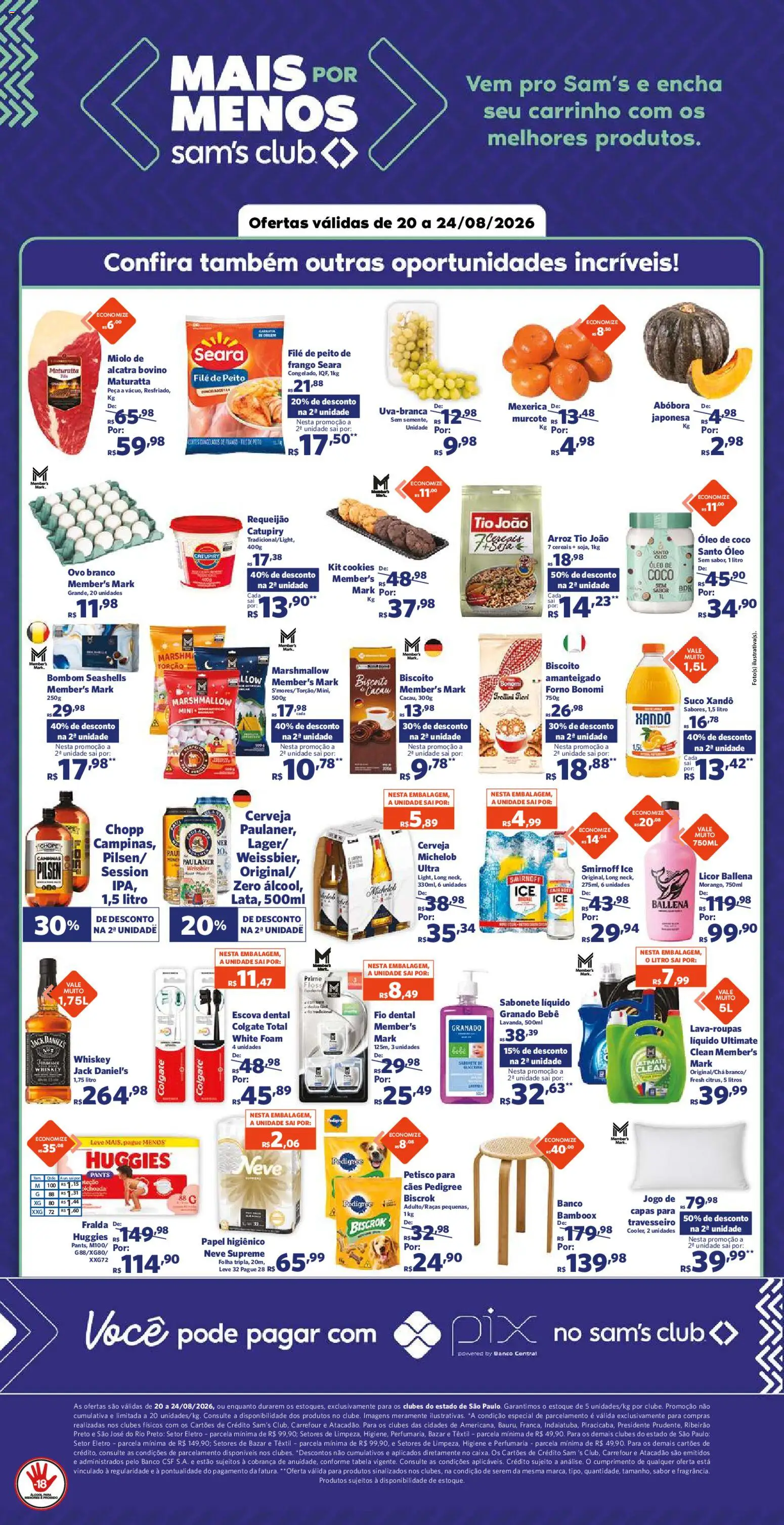 Sam's Club Folheto - válido de 20/08/2026 | Página: 2 | Produtos: Coco, Biscoito, Carrinho, Cereais