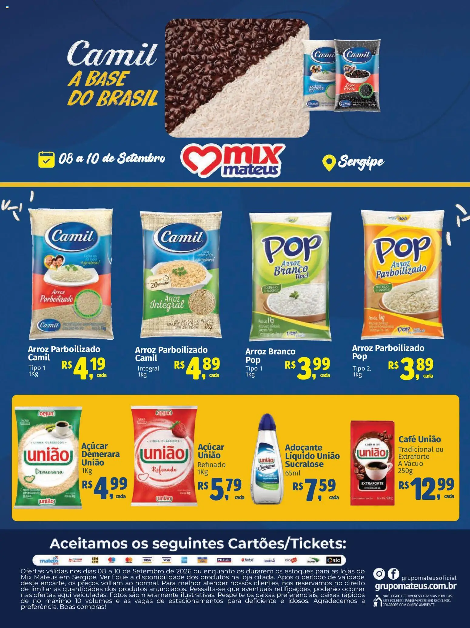Mateus Folheto - válido de 07/09/2026 | Página: 1 | Produtos: Adoçante, Arroz, Base, Açúcar