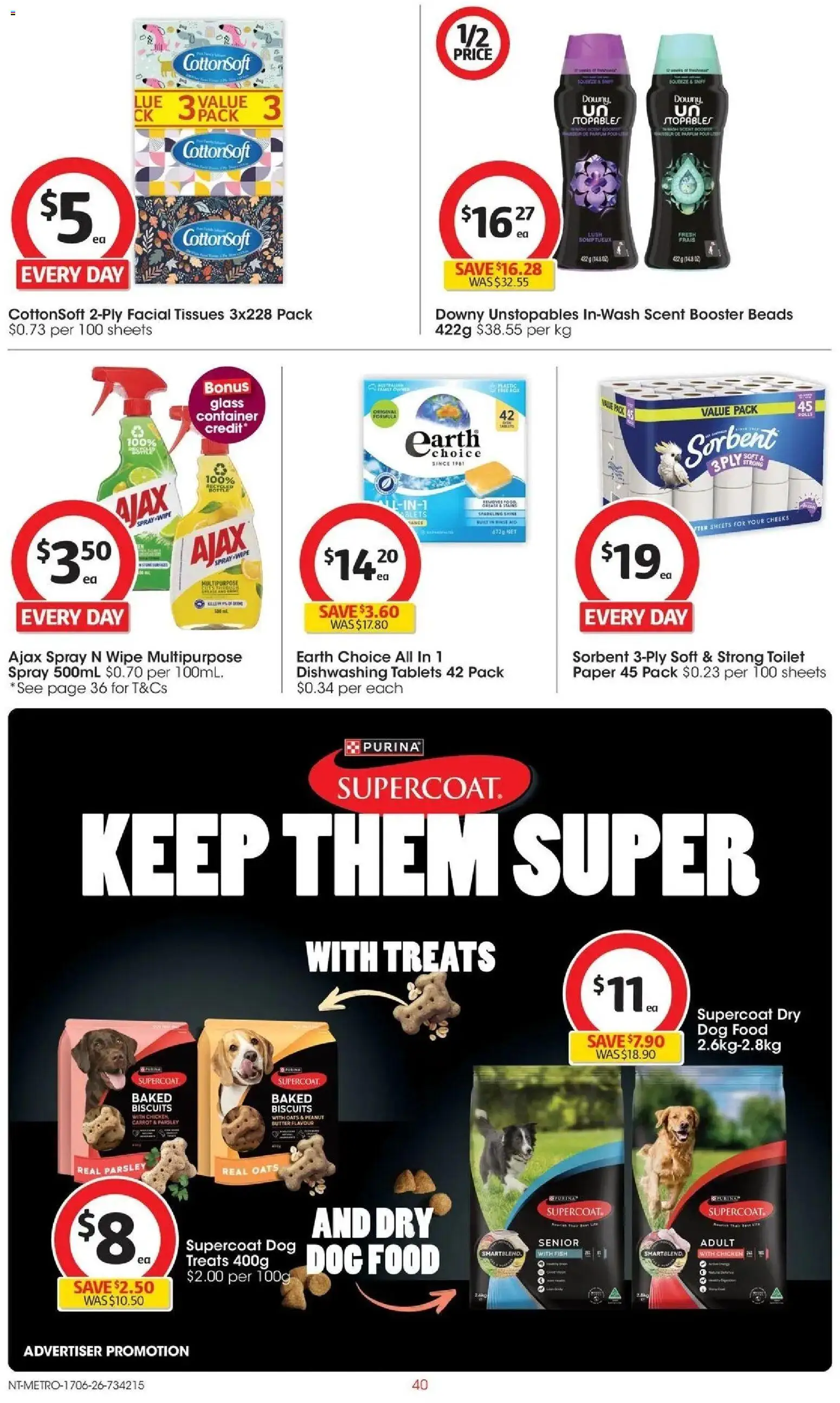 Coles catalogue - valid from 16.06.2026 | Page: 40 | Products: Chicken, Fish, Multipurpose, Tissues