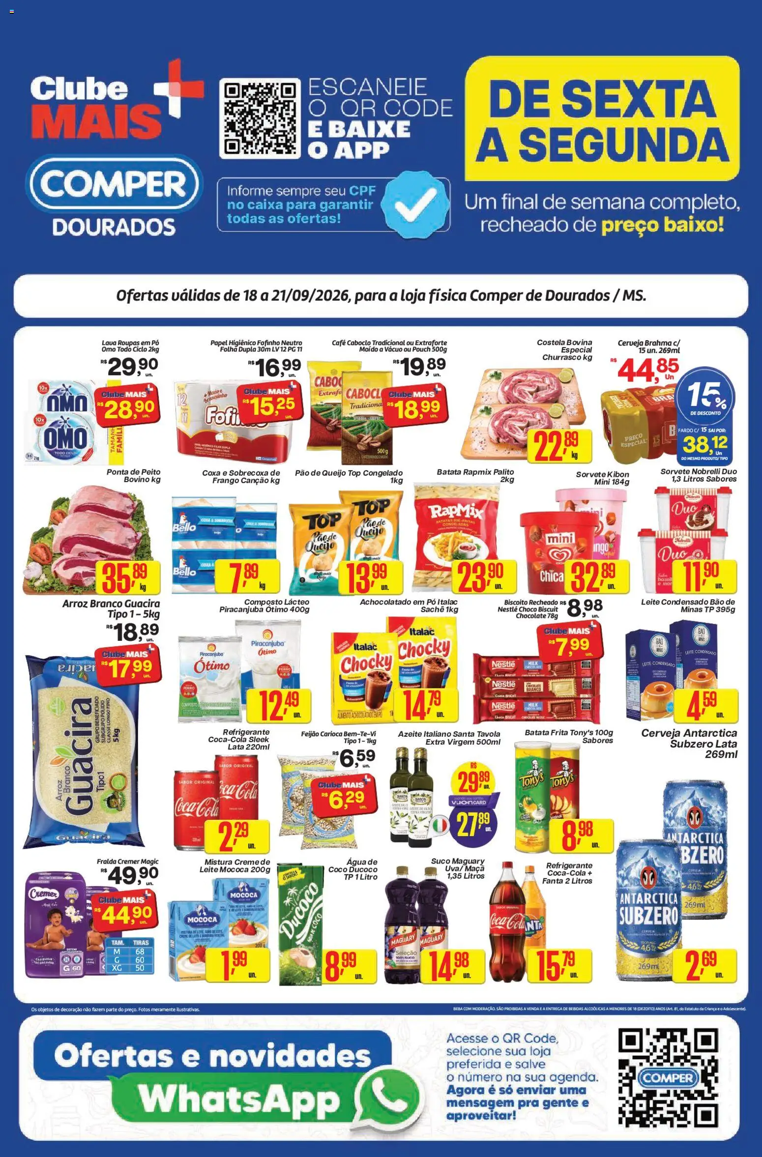 Comper Folheto - válido de 18/09/2026 | Página: 1 | Produtos: Achocolatado, Suco, Creme, Papel higiênico