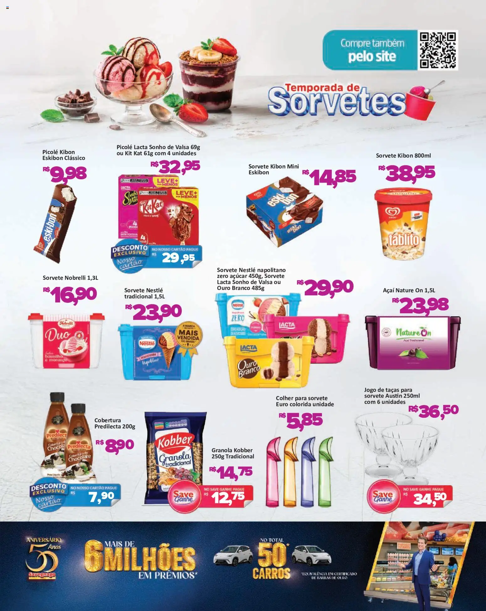 Savegnago Folheto - válido de 26/08/2026 | Página: 11 | Produtos: Taças, Chocolate, Kit Kat, Sorvete