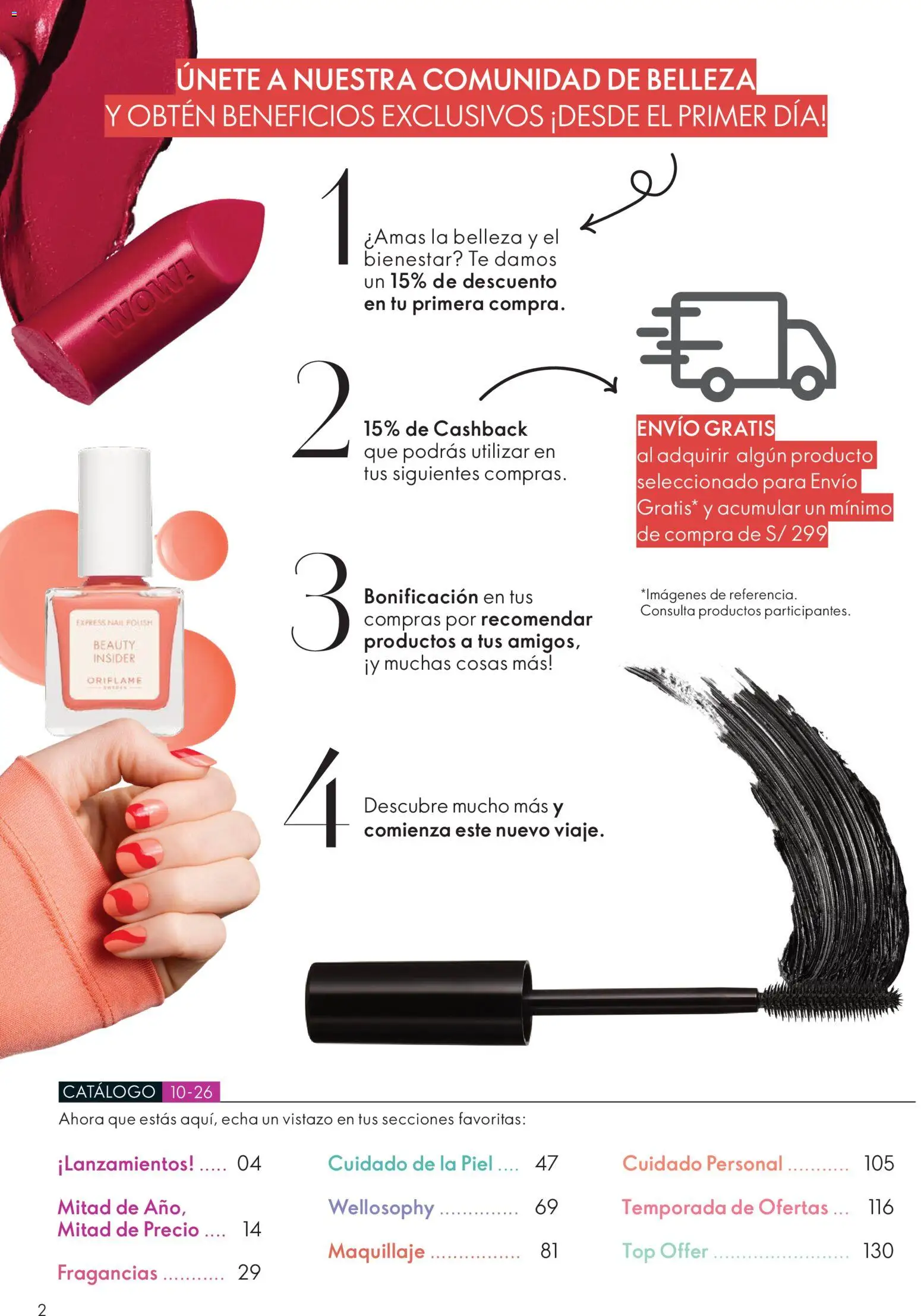 Catálogo Oriflame válido desde 11/07/2026 | Página: 2 | Productos: Té, Maquillaje