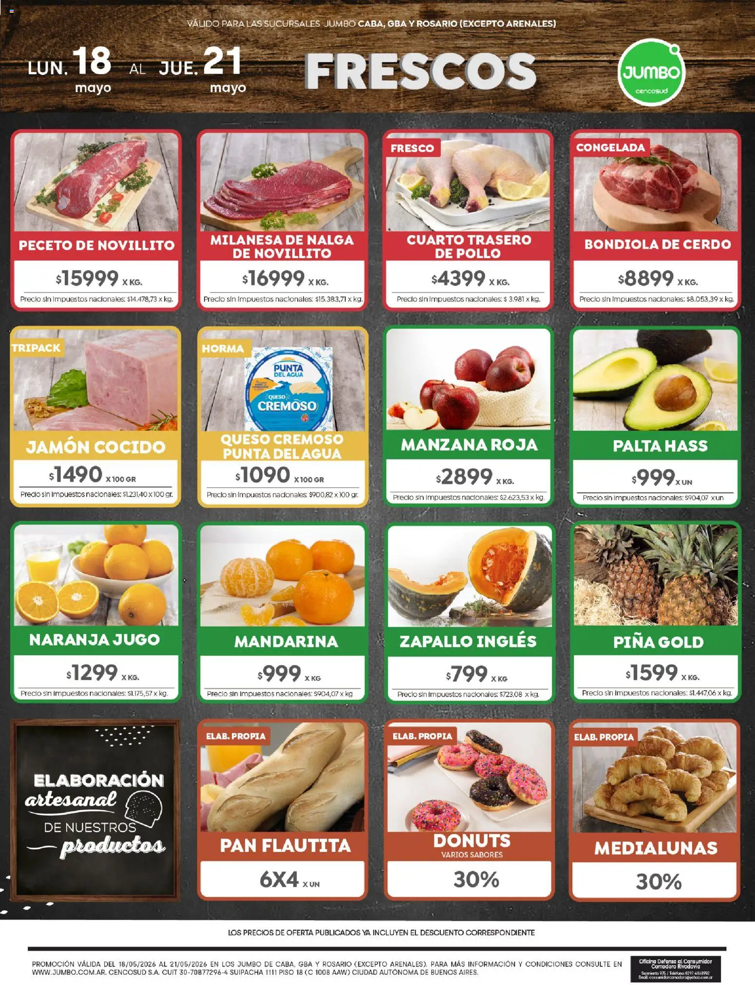 Jumbo ofertas │ válido desde el 18.05.2026 | Página: 1 | Productos: Jamón cocido, Manzana, Queso, Piña