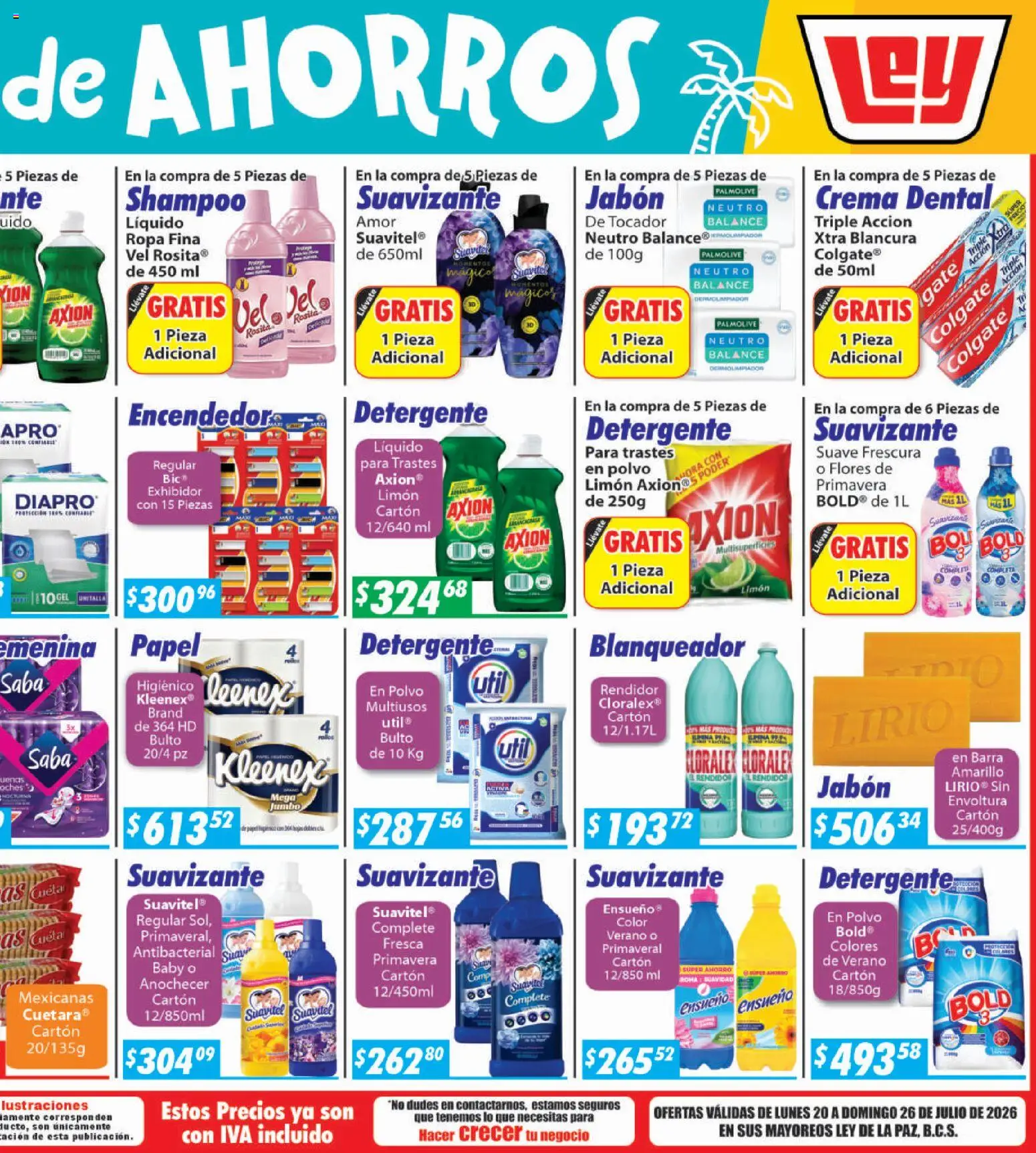 Nuevas ofertas de Casa Ley válidas en toda la República Mexicana desde el 20/07/2026. ¡Encuentra las mejores ofertas en Casa Ley folleto La Paz! | Página: 2 | Productos: Detergente, Suavizante, Barra, Polvo