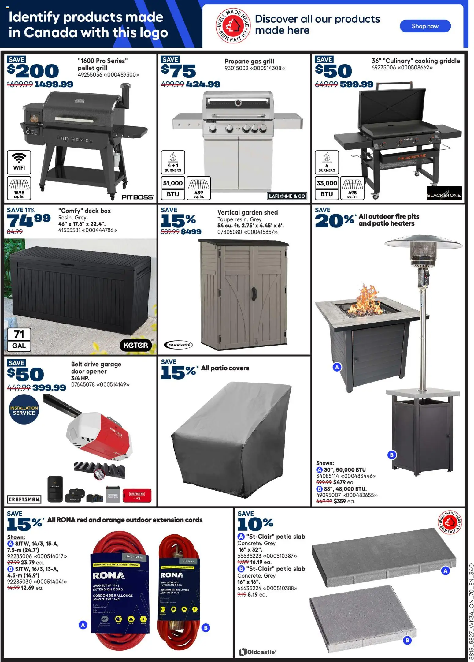 Rona flyer valid from Sep 17, 2026 | Page: 12 | Products: Grill, Extension cords, Door, Gas grill