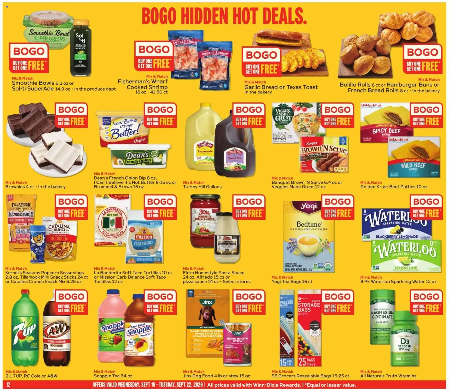 Winn Dixie Weekly Ad - valid from 09/16/2026 | Page: 12 | Products: Spinach, Chicken, Lemon, Onion