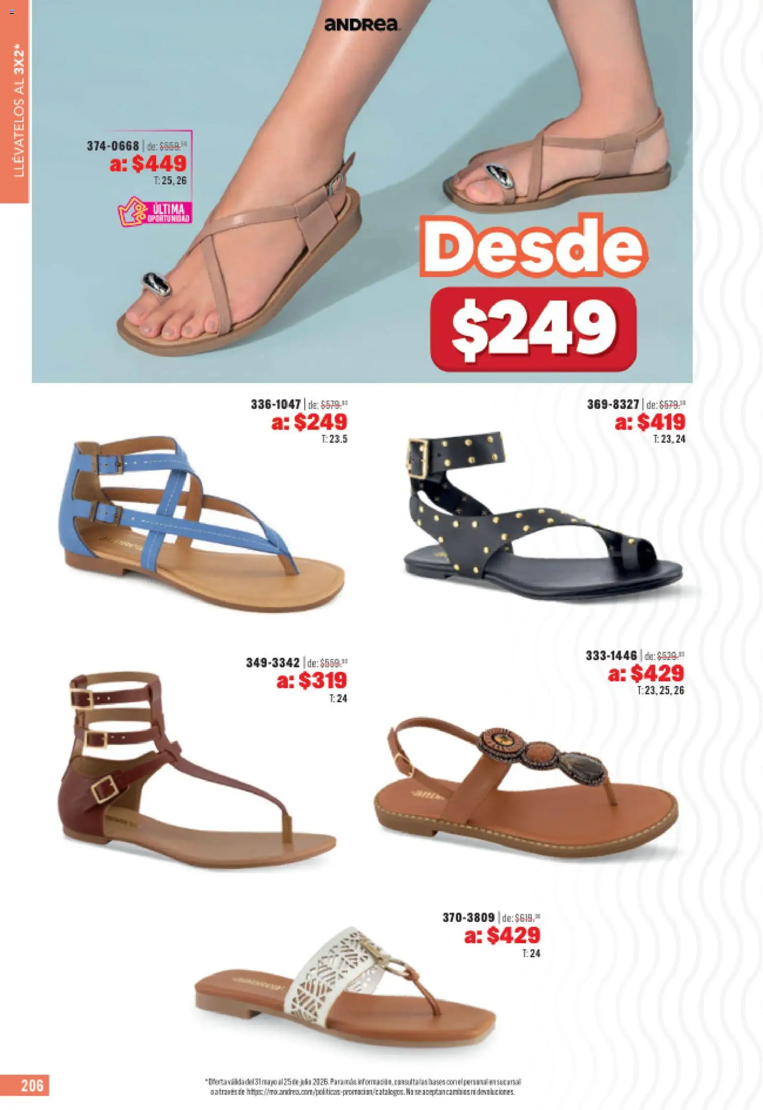 Nuevas ofertas de Andrea válidas en toda la República Mexicana desde el 31.05.2026. ¡Encuentra las mejores ofertas en Andrea catálogo Outlet! | Página: 206