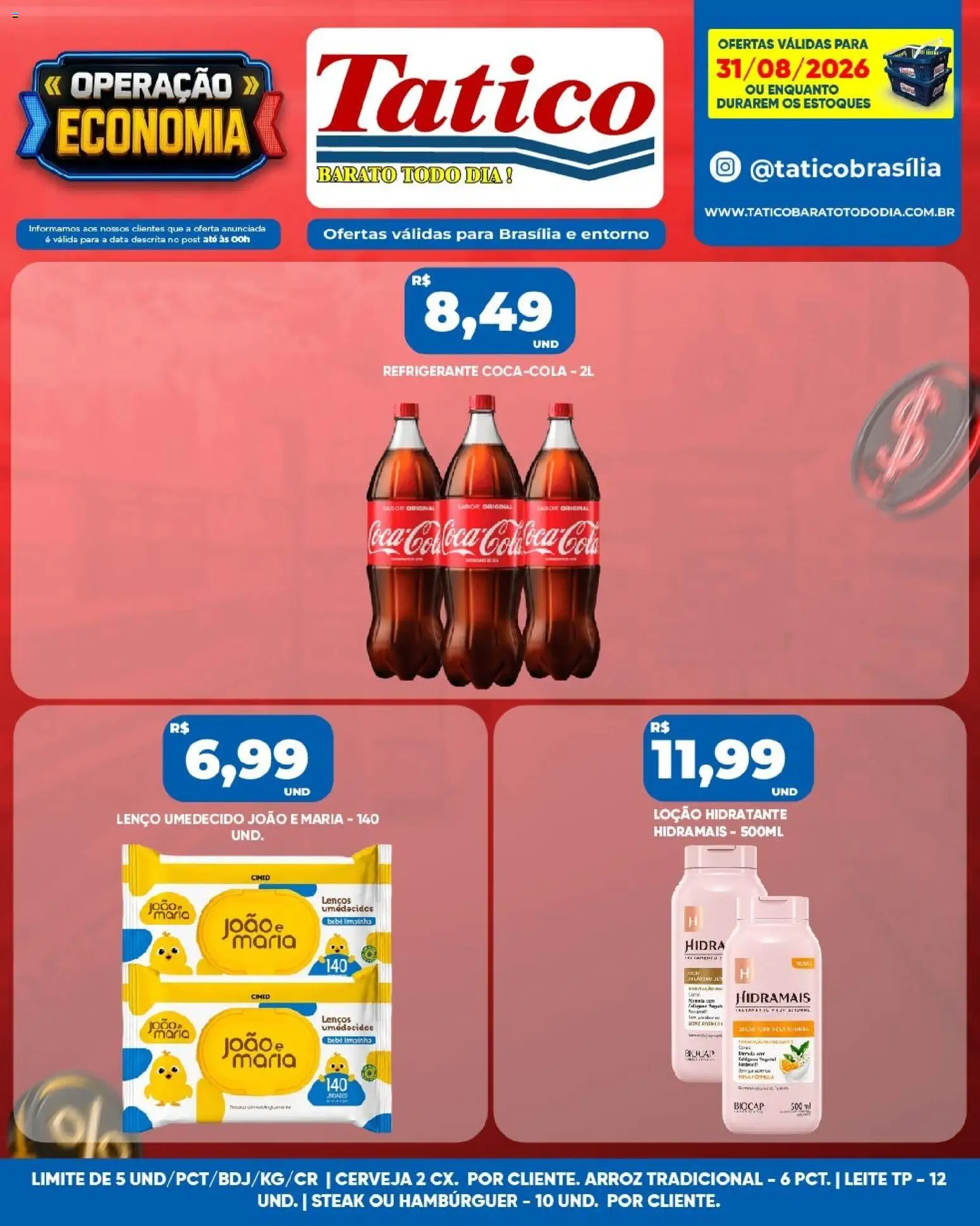 Tatico Folheto - válido de 31/08/2026 | Página: 6 | Produtos: Steak, Lenço, Hambúrguer, Lenço umedecido
