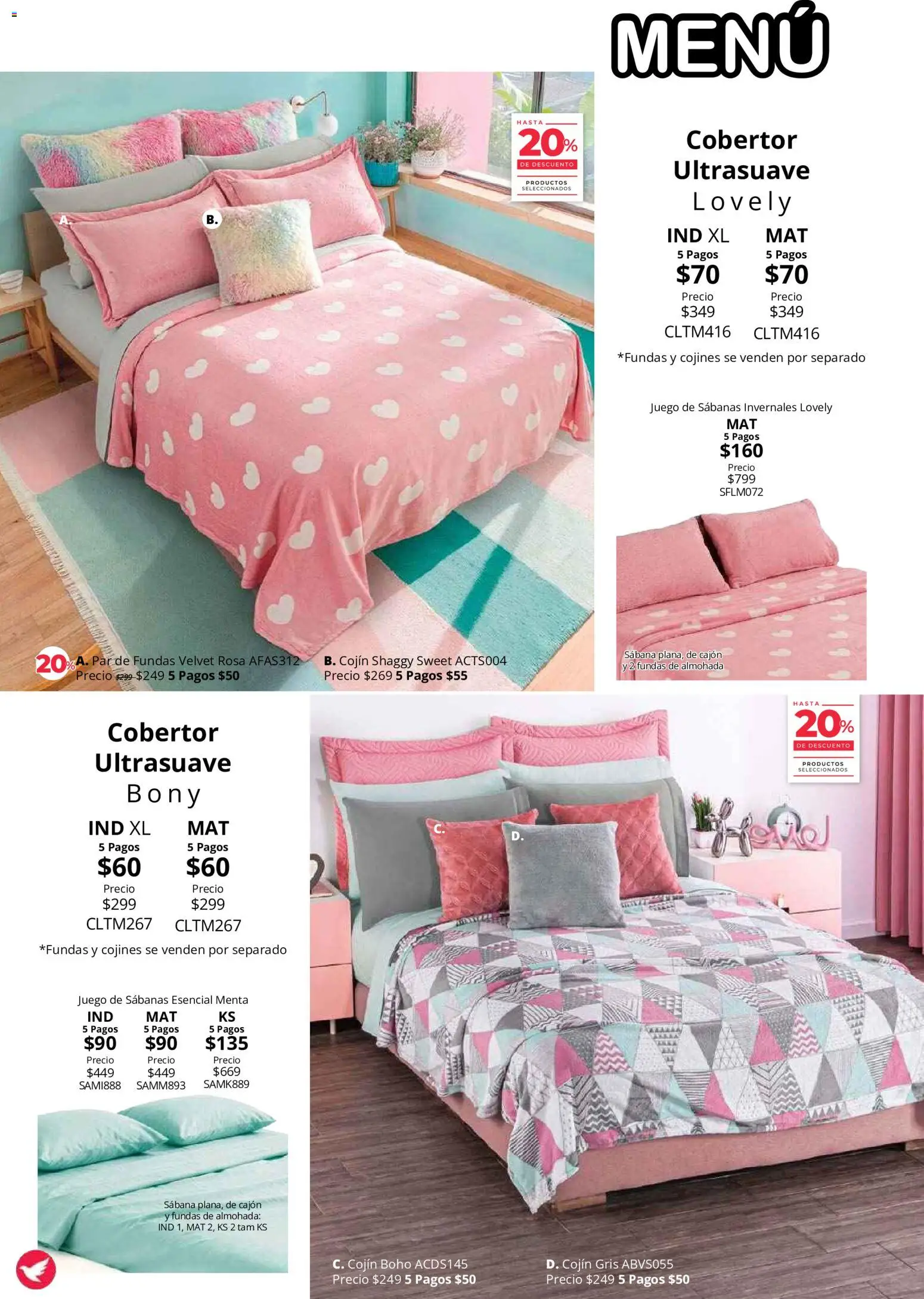 Nuevas ofertas de Colchas Concord válidas en toda la República Mexicana desde el 01/08/2026. ¡Encuentra las mejores ofertas en Colchas Concord catálogo Colección Cobertor! | Página: 113 | Productos: Cobertor, Juego, Almohada, Sabanas