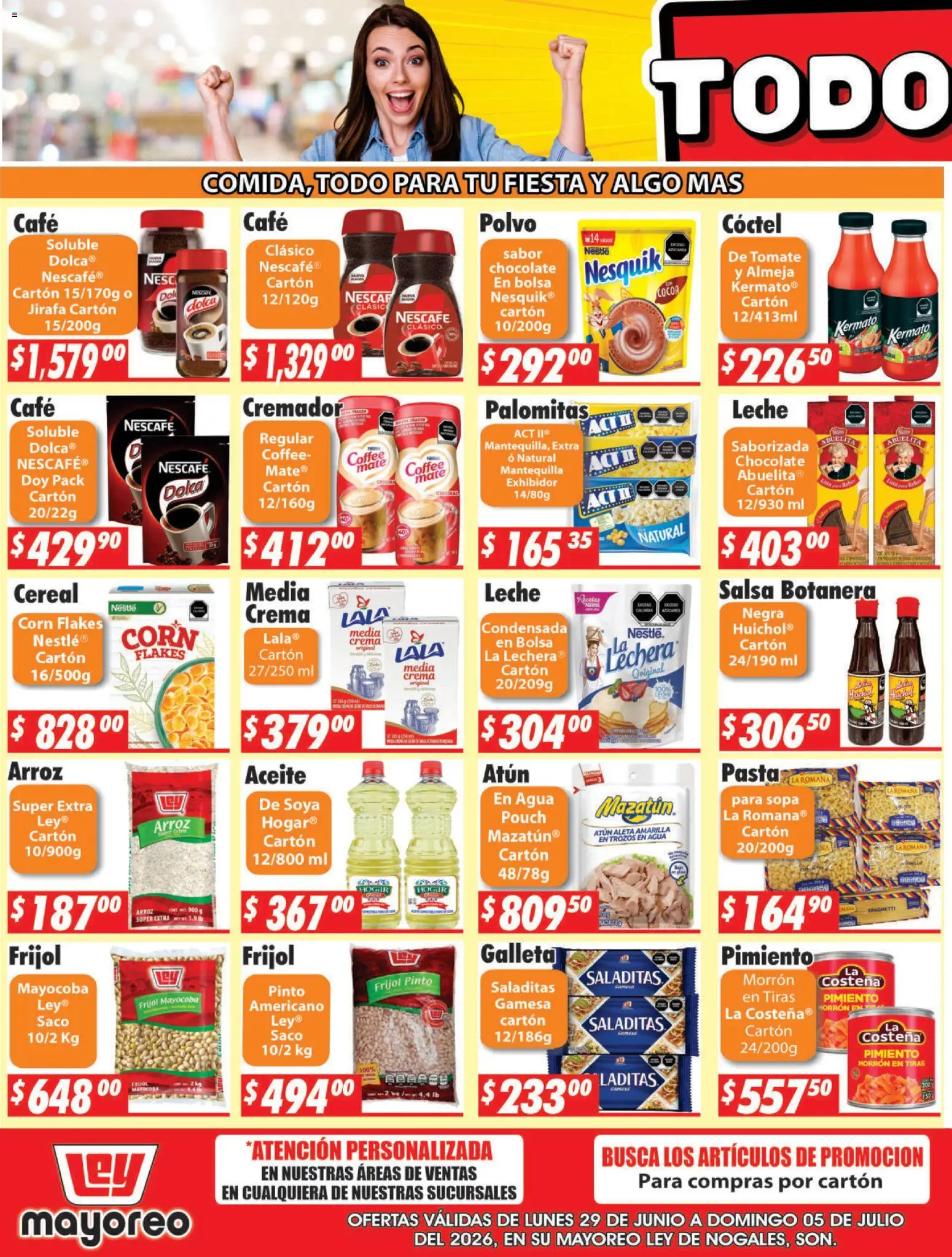 Nuevas ofertas de Casa Ley válidas en toda la República Mexicana desde el 29/06/2026. ¡Encuentra las mejores ofertas en Casa Ley folleto Nogales! | Página: 3 | Productos: Atún, Aceite, Café, Arroz
