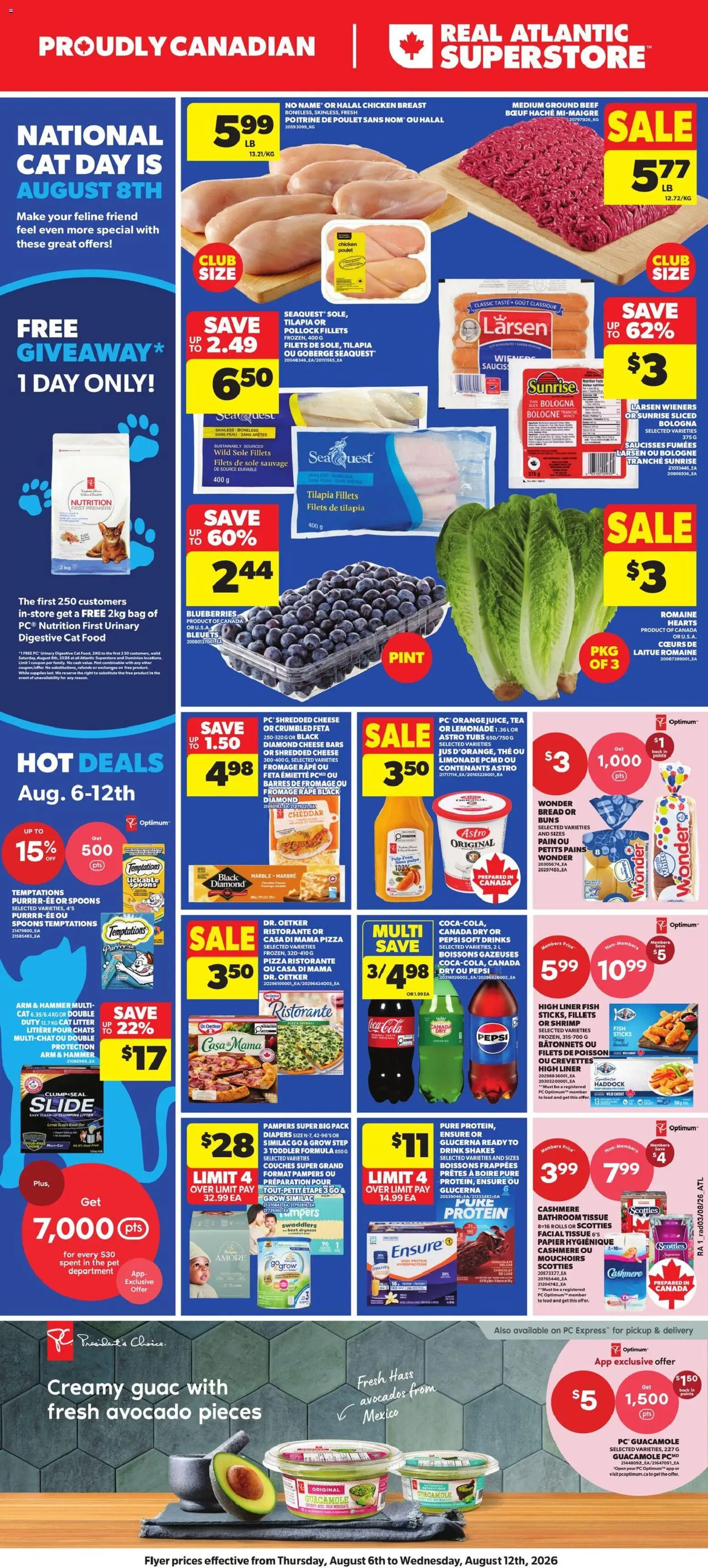 Atlantic Superstore flyer valid from Aug 6, 2026 | Page: 1 | Products: Beef, Bag, Cheese, Chocolate