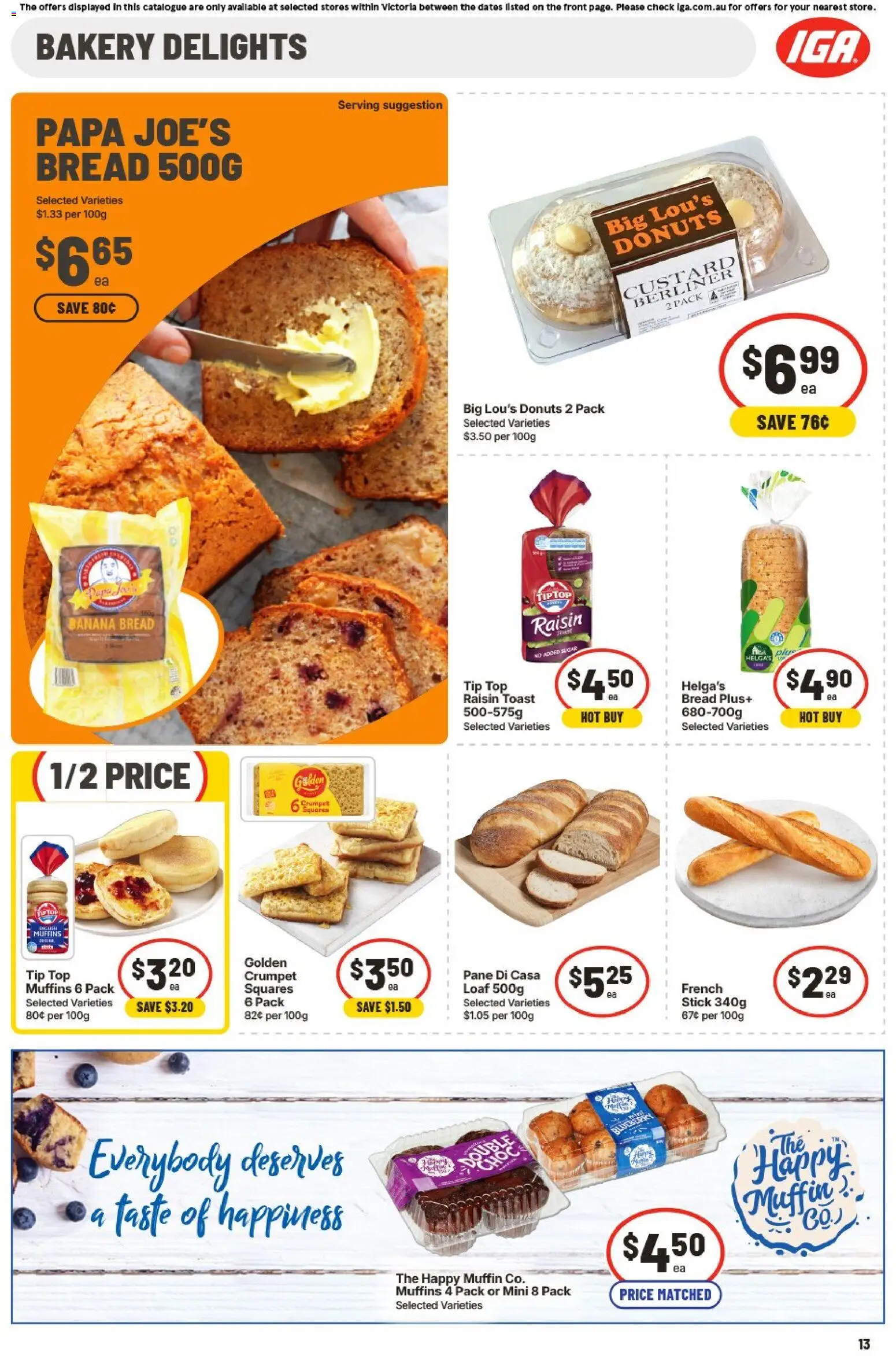 IGA catalogue - valid from 16/09/2026 | Page: 14 | Products: Donuts, Sugar, Toast, Bakery