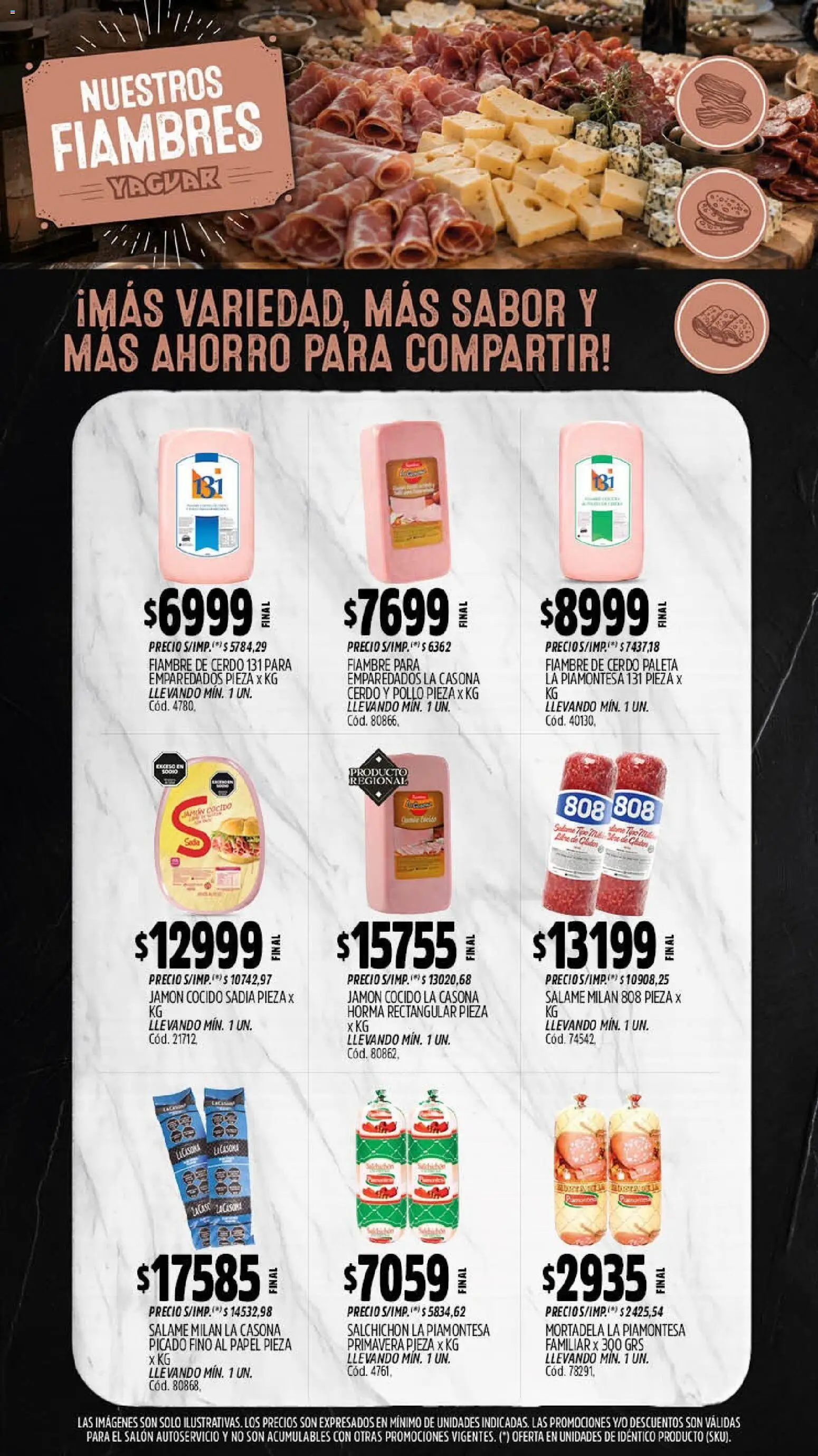 Yaguar - Oferta Semanal Trelew │ válido desde el 14/09/2026 | Página: 9 | Productos: Pollo, Jamón cocido, Mortadela, Salame