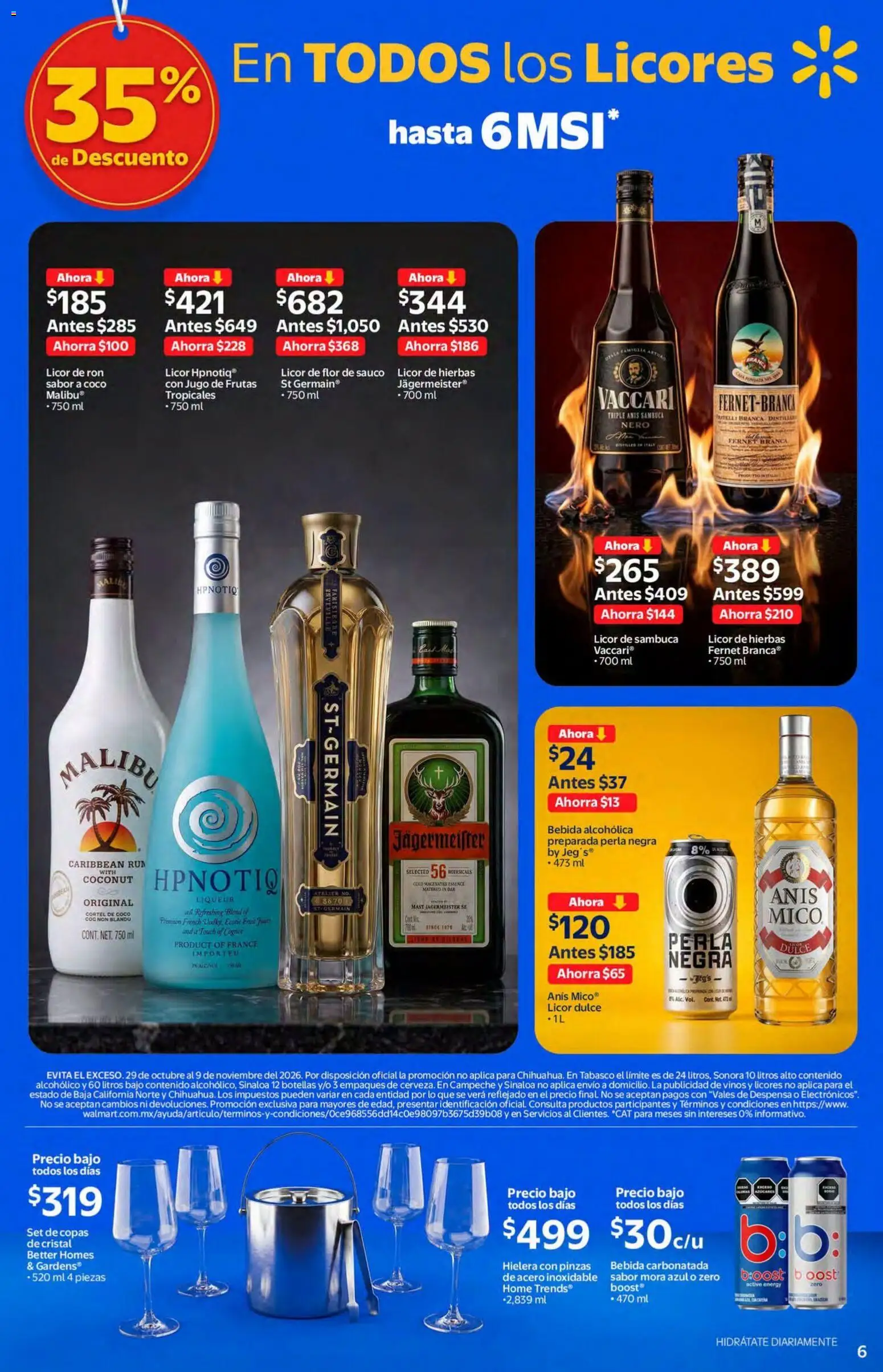 Nuevas ofertas de Walmart válidas en toda la República Mexicana desde el 29/10/2026. ¡Encuentra las mejores ofertas en Walmart folleto Vinos y Licores! | Página: 6