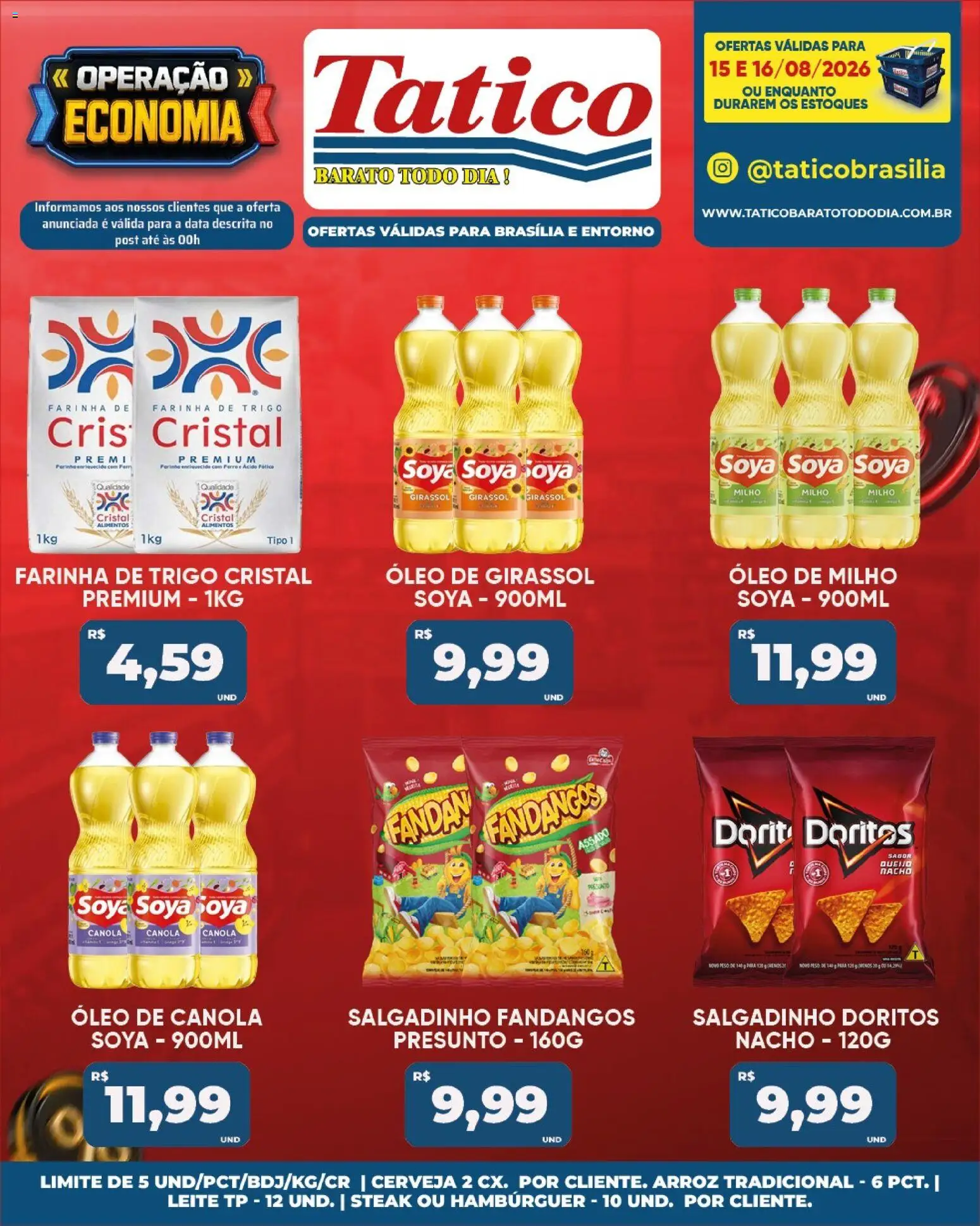 Tatico Folheto - válido de 17/08/2026 | Página: 34 | Produtos: Ferro, Farinha de trigo, Presunto, Alimentos