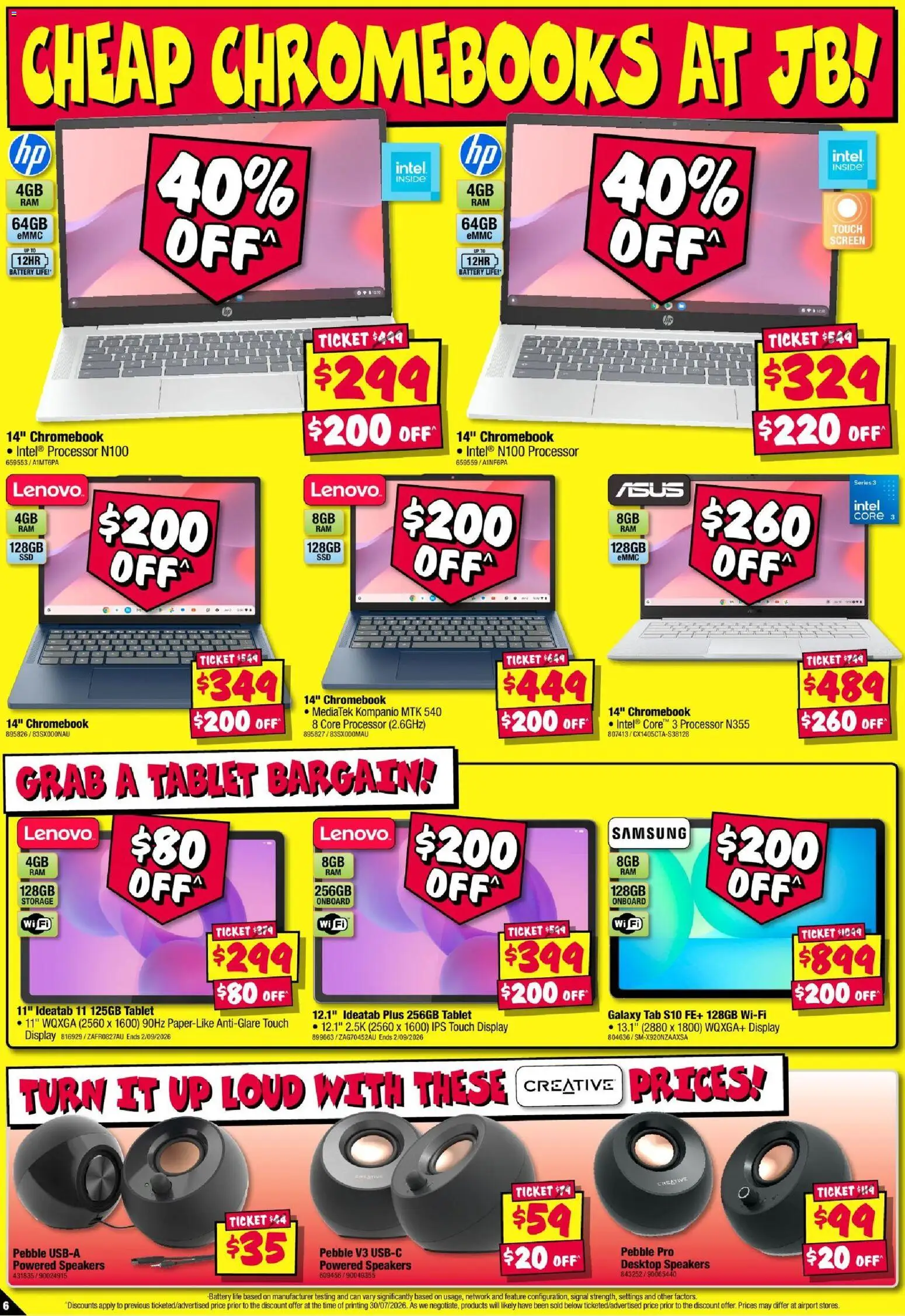 JB Hi-Fi catalogue - valid from 13/08/2026 | Page: 6 | Products: Battery, Tablet, Desktop, Screen