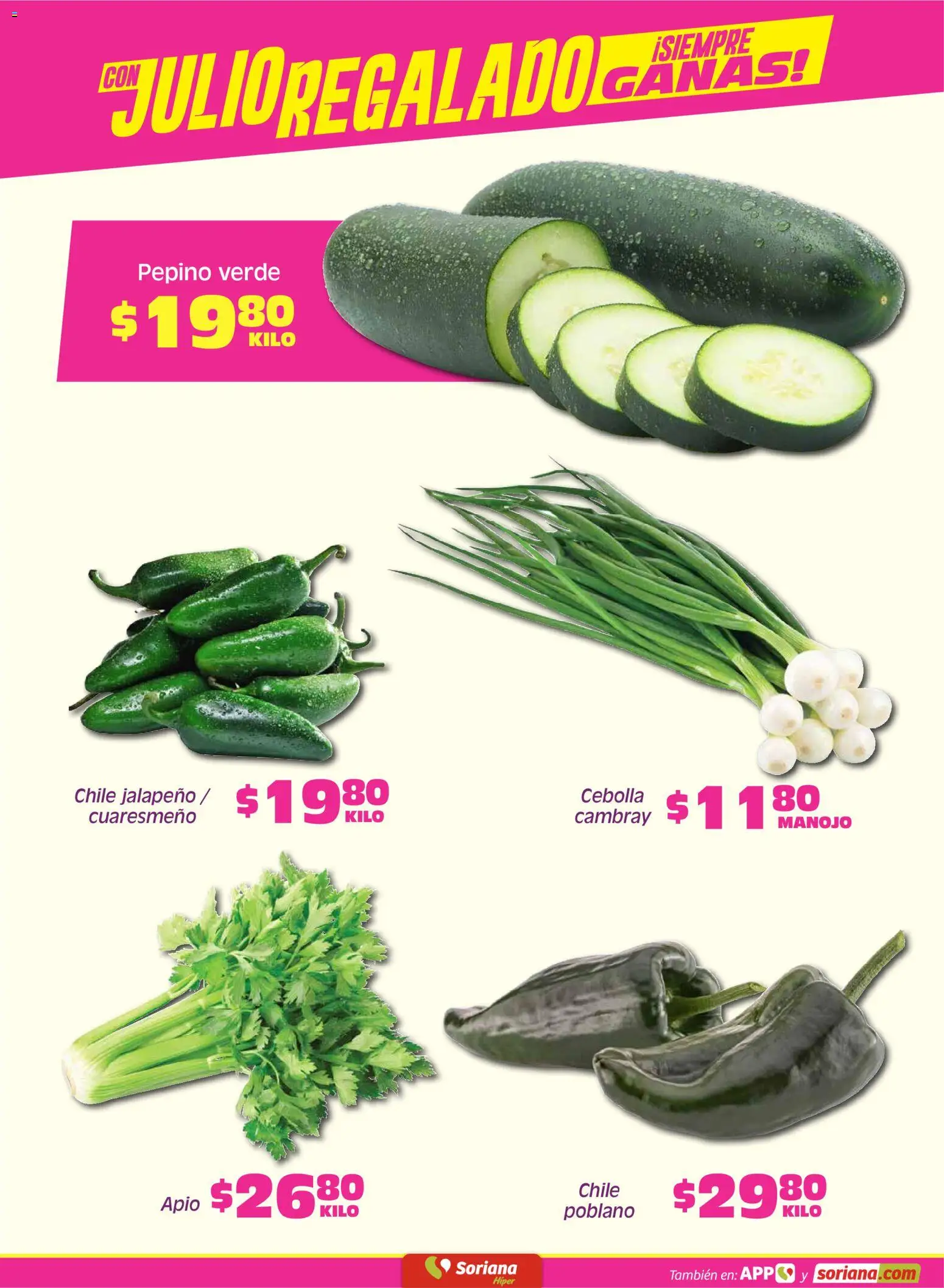 Nuevas ofertas de Soriana válidas en toda la República Mexicana desde el 17/07/2026. ¡Encuentra las mejores ofertas en Soriana Fin de Semana Híper: Chih, Delicias, Dur y Coah (excepto Saltillo)! | Página: 3 | Productos: Cebolla, Apio