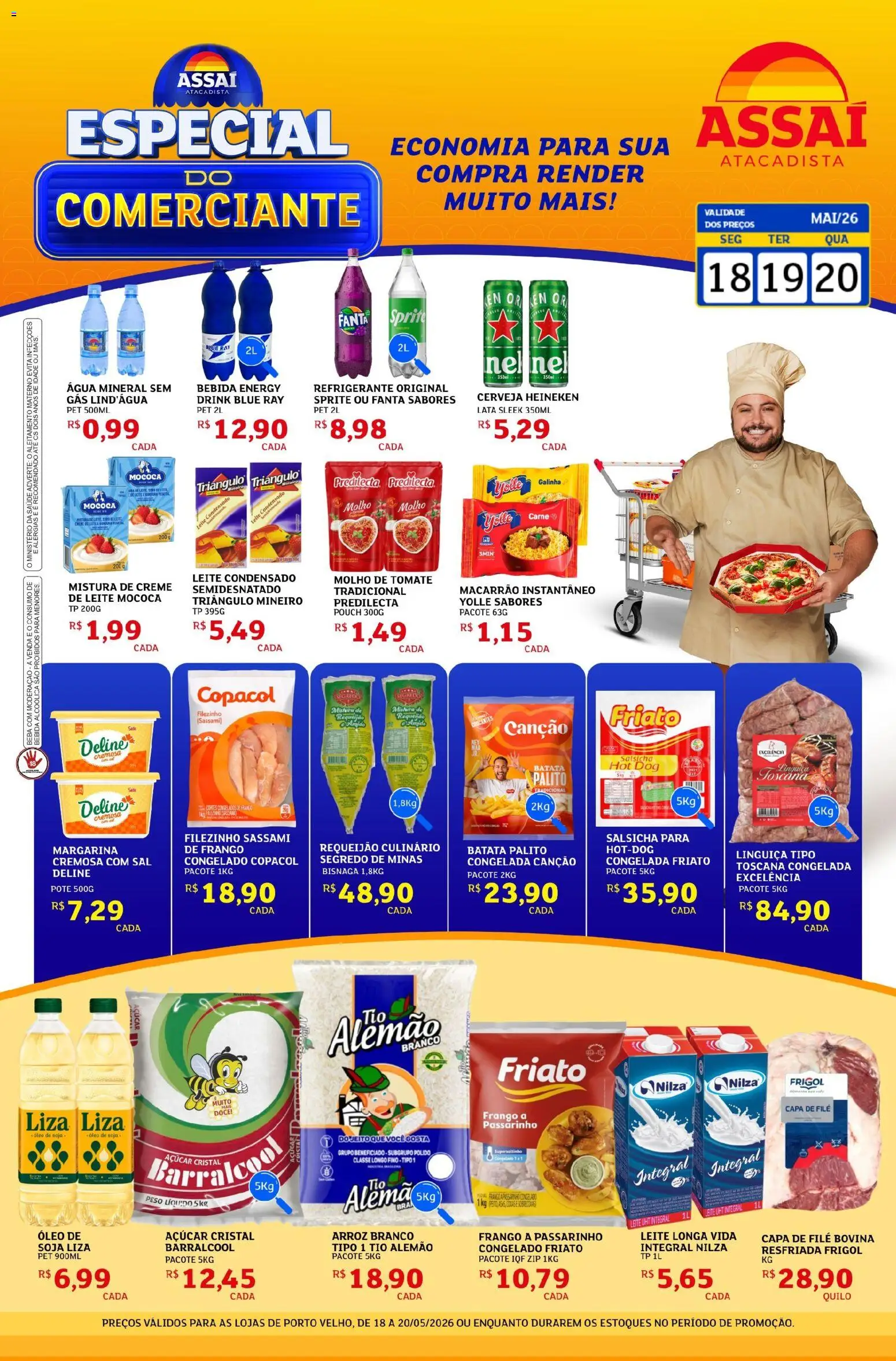 Assaí Atacadista Folheto - válido de 18.05.2026 | Página: 1 | Produtos: Leite, Creme de leite, Sal, Frango