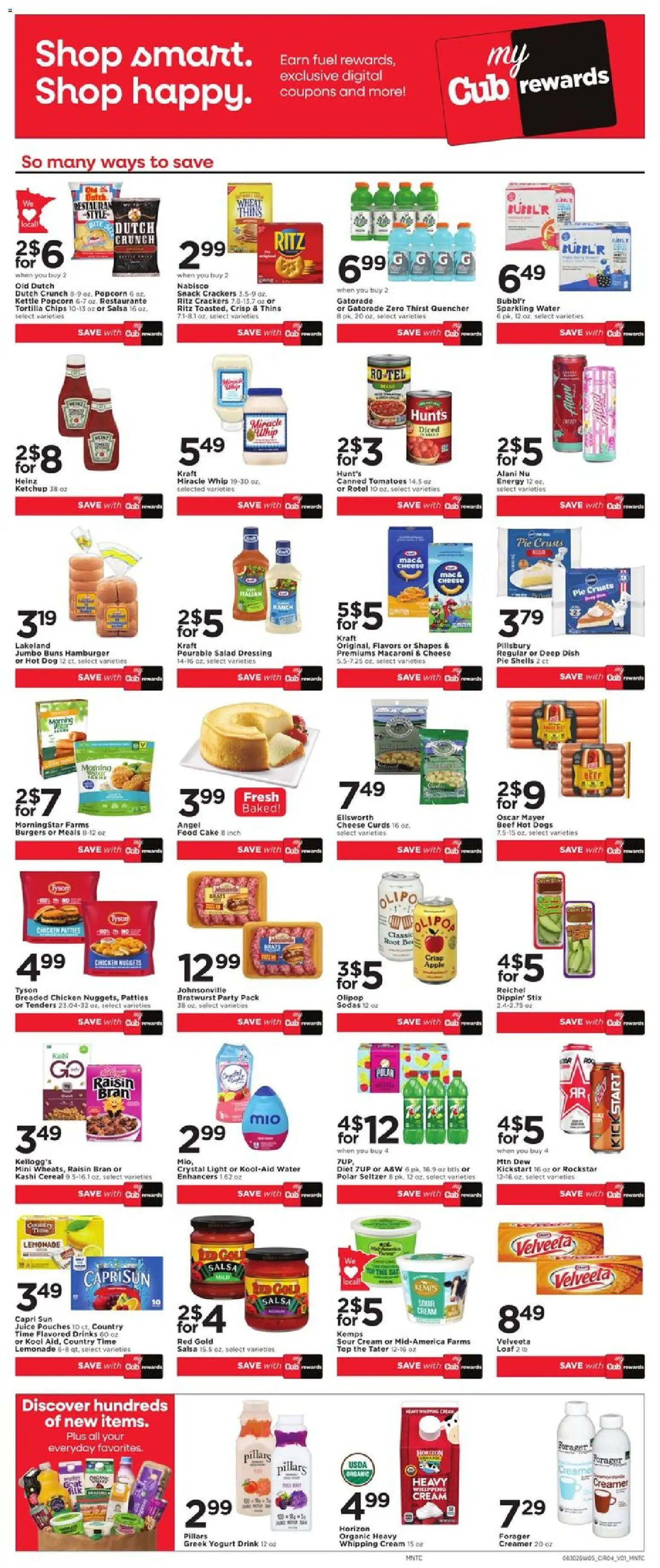 Cub Foods Weekly Ad - valid from 08/30/2026 | Page: 8 | Products: Bratwurst, Sour cream, Cream, Cake